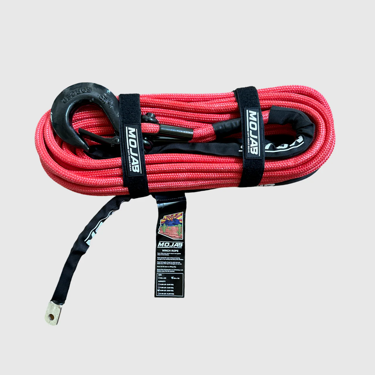 1/2'' x 78' Double Braided Winch Rope with removeable forged winch hook - Image 4