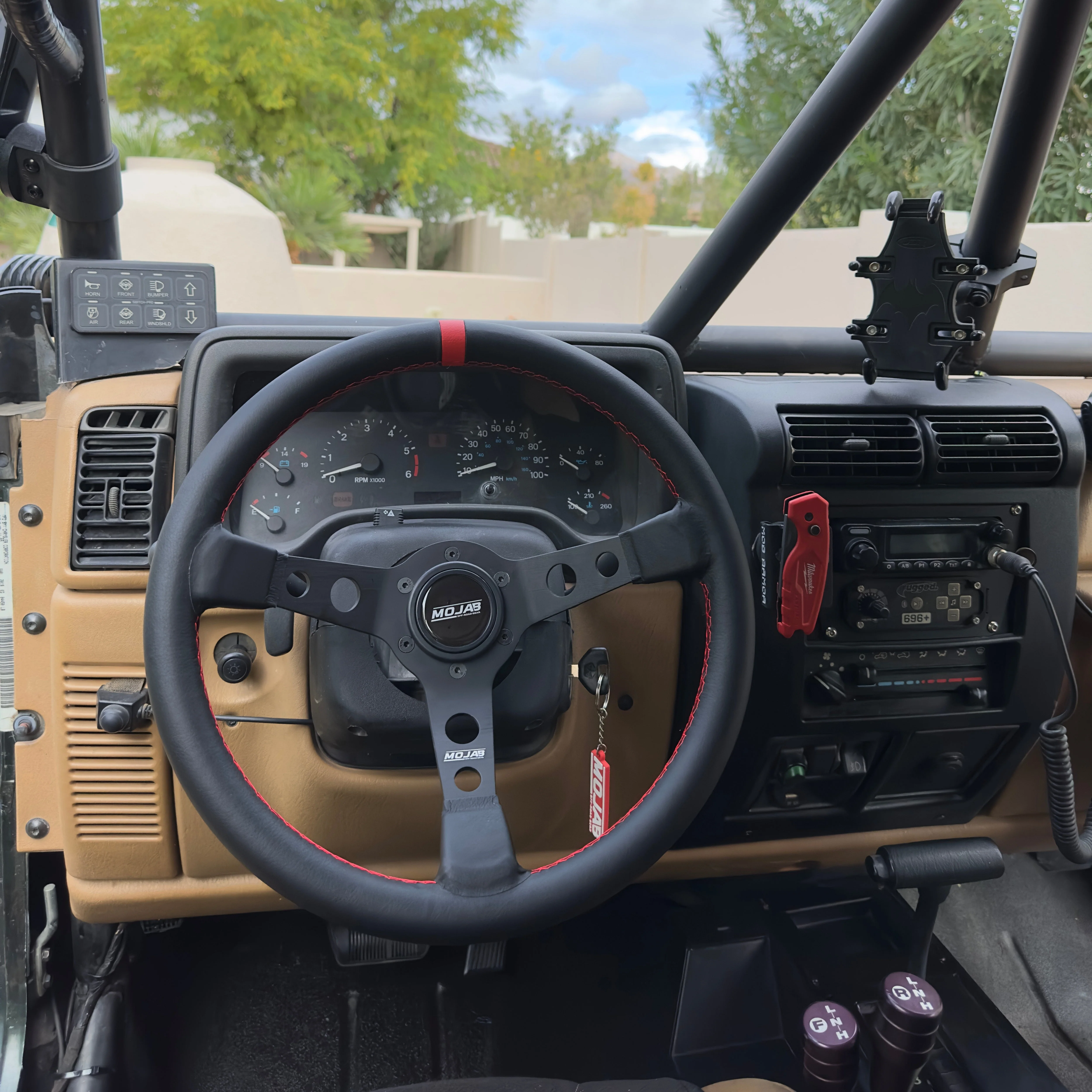 13.5" Deep Dish Steering Wheel for UTVs | 2.5" Dish + Horn Button - MOJAB - Image 3