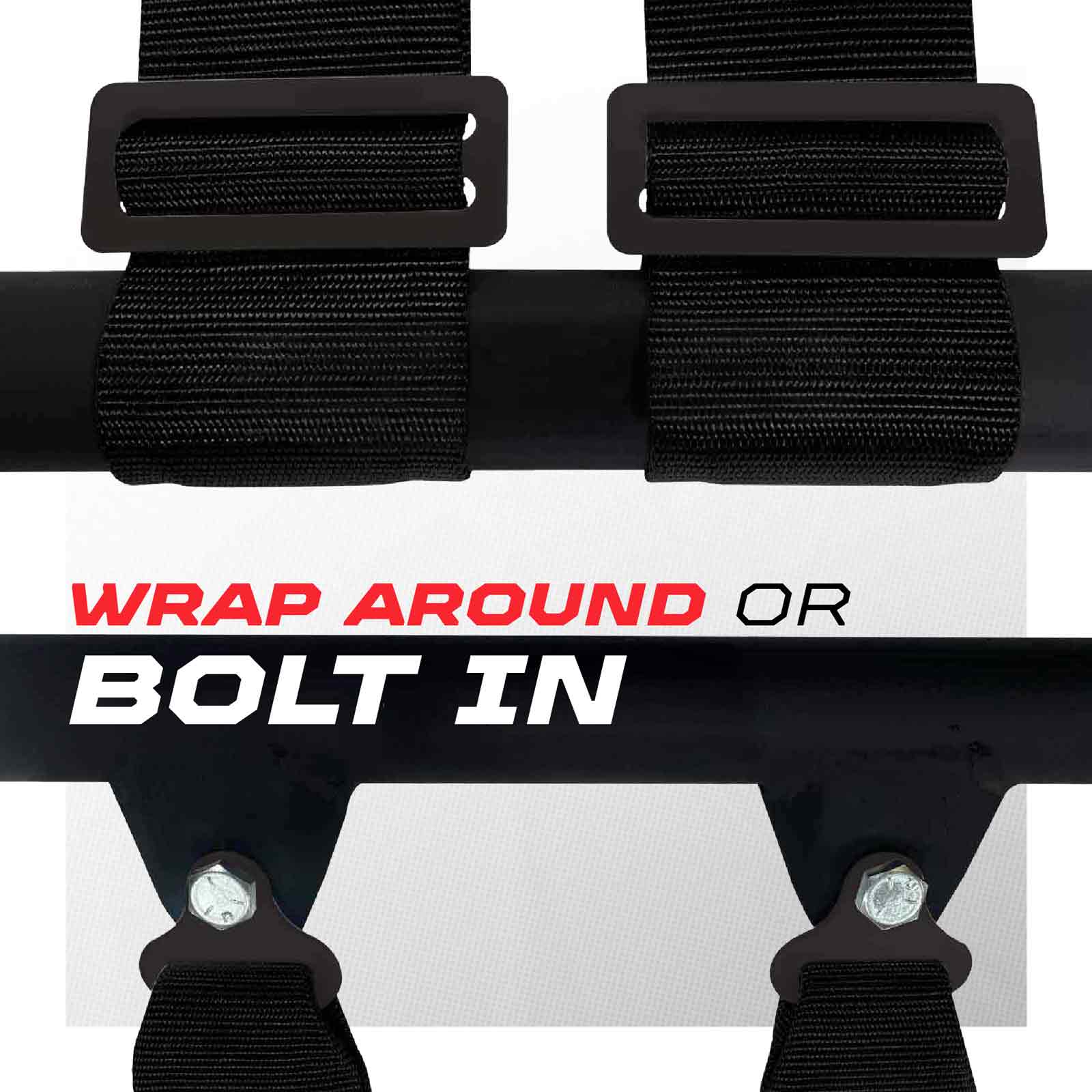 50 Caliber Racing 4-Point UTV Harness | Push Button Release + Sewn-In Pads + Black Hardware | 2" & 3" - Image 5