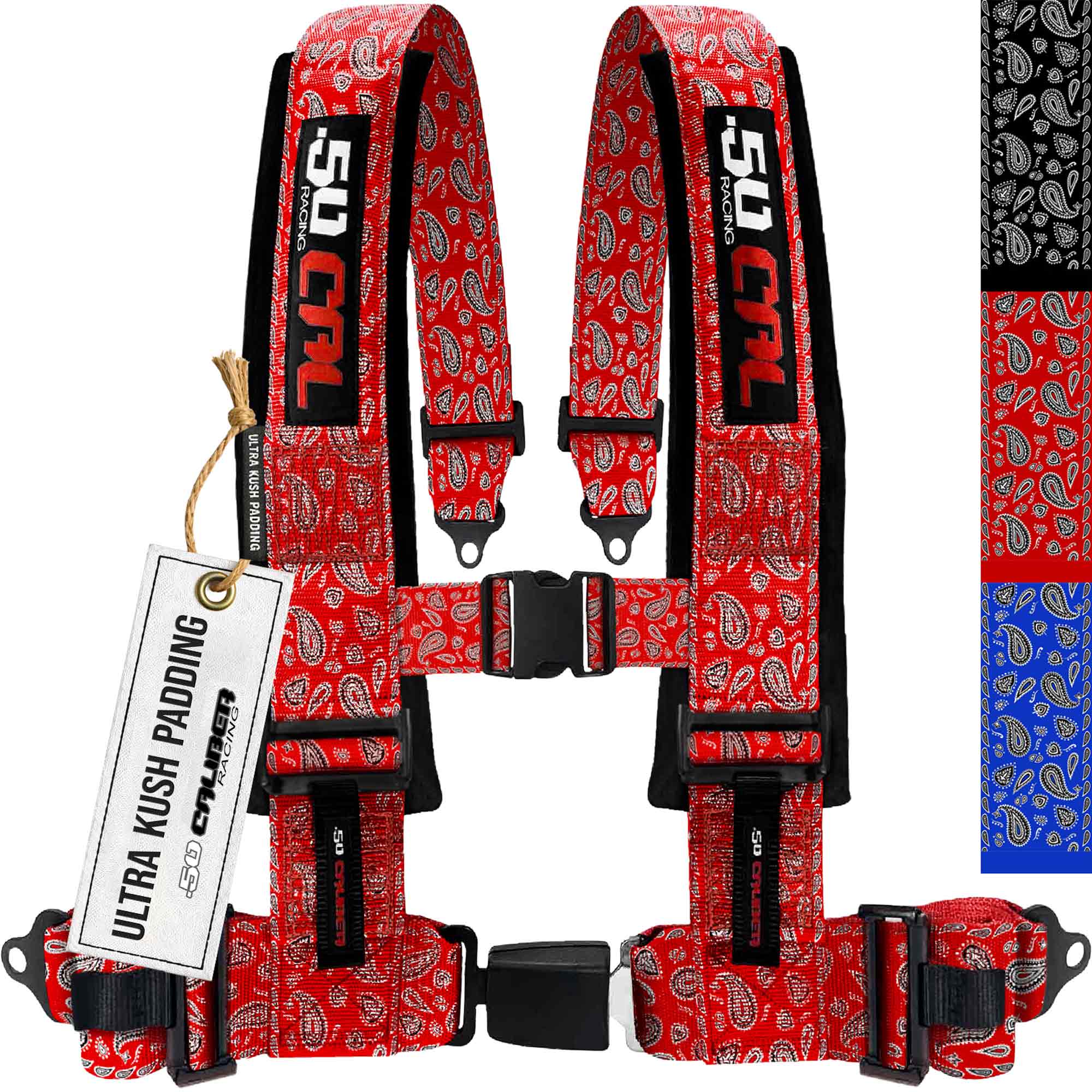 50 Caliber Racing Elite Series 4-Point UTV Harness | Ultra Kush Padding + Push Button Release | 2" & 3", 7 Colors - Image 21
