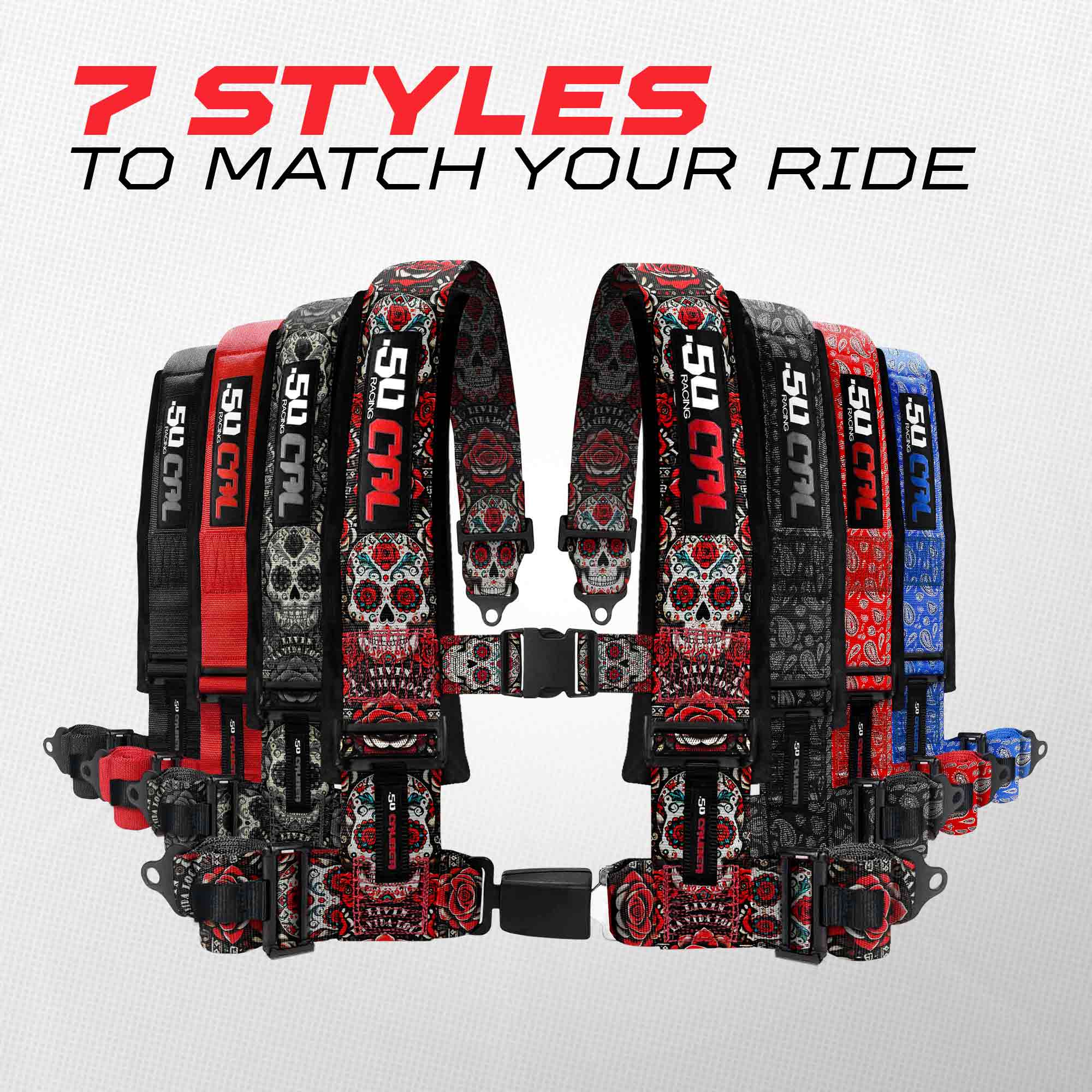 50 Caliber Racing Elite Series 4-Point UTV Harness | Ultra Kush Padding + Push Button Release | 2" & 3", 7 Colors - Image 30