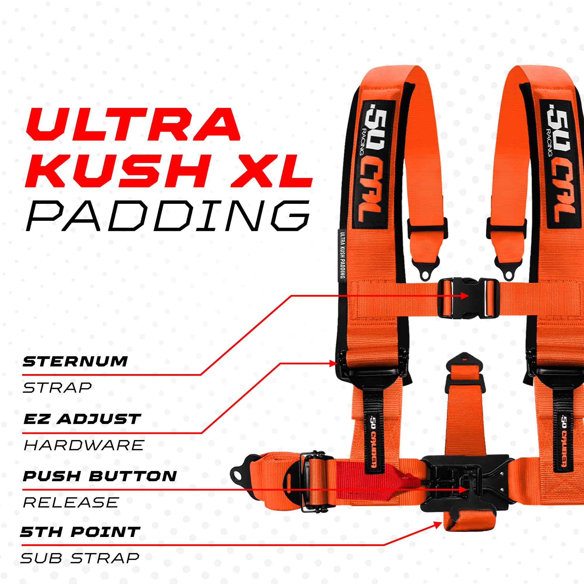 50 Caliber Racing Elite Series EZ Adjust UTV Harness | 2" & 3", 4pt & 5pt, 10 Colors - Image 17