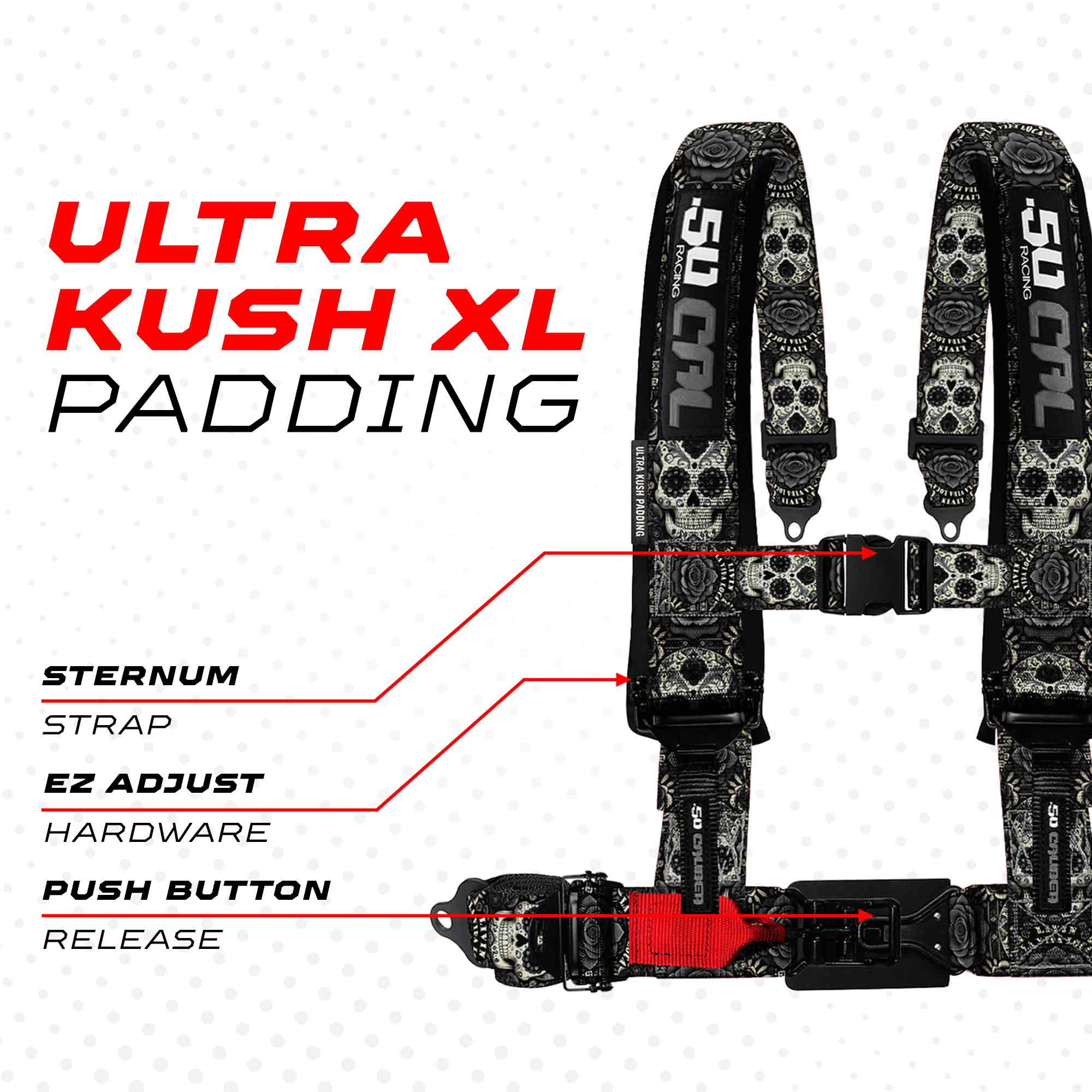 50 Caliber Racing Elite Series EZ Adjust UTV Harness | 2" & 3", 4pt & 5pt, 10 Colors - Image 2