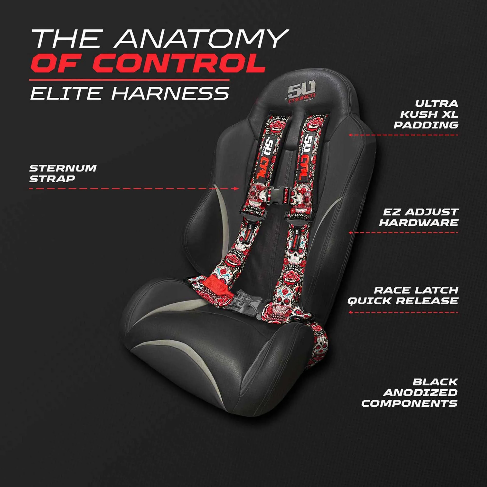 50 Caliber Racing Elite Series EZ Adjust UTV Harness | 2" & 3", 4pt & 5pt, 10 Colors - Image 27