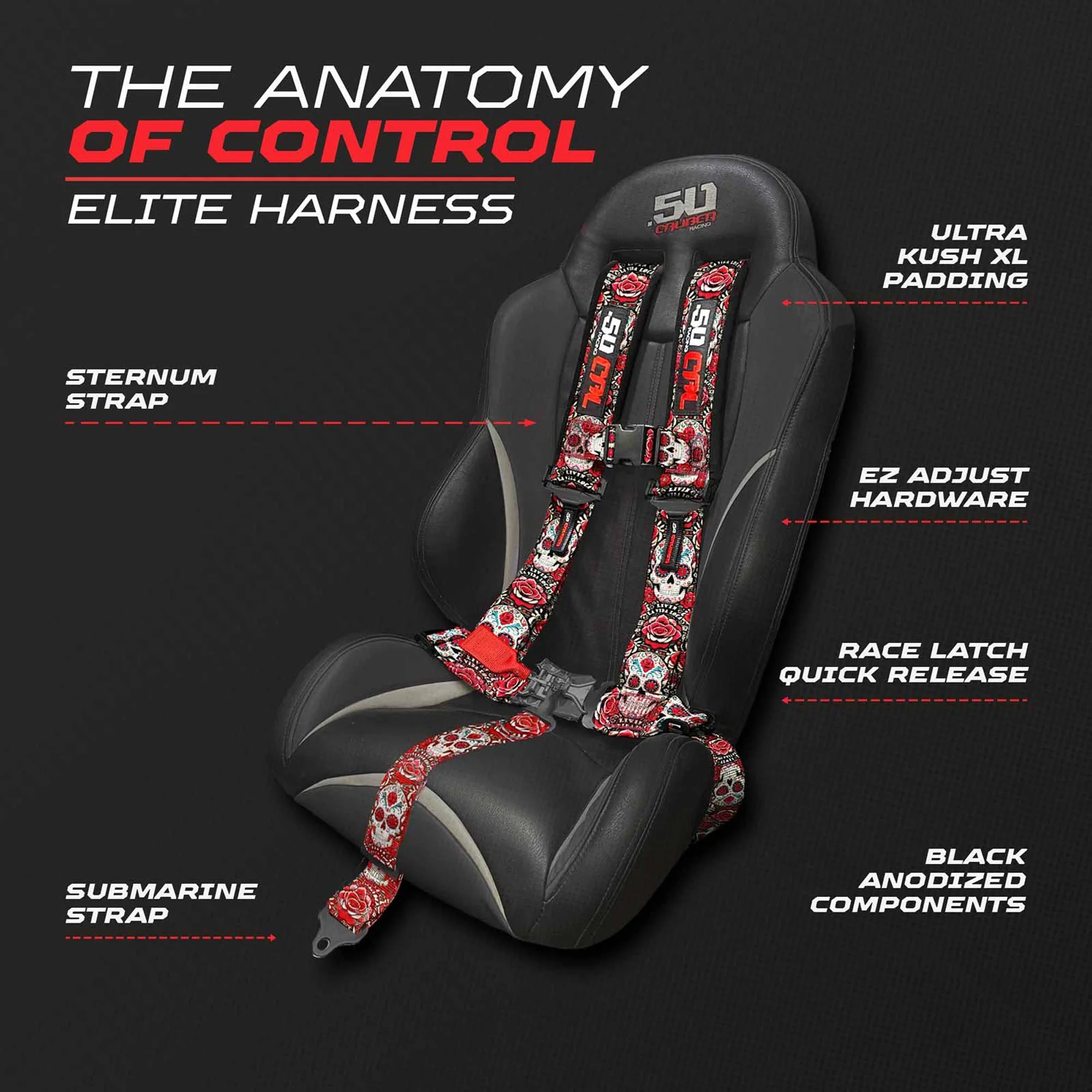 50 Caliber Racing Elite Series EZ Adjust UTV Harness | 2" & 3", 4pt & 5pt, 10 Colors - Image 30