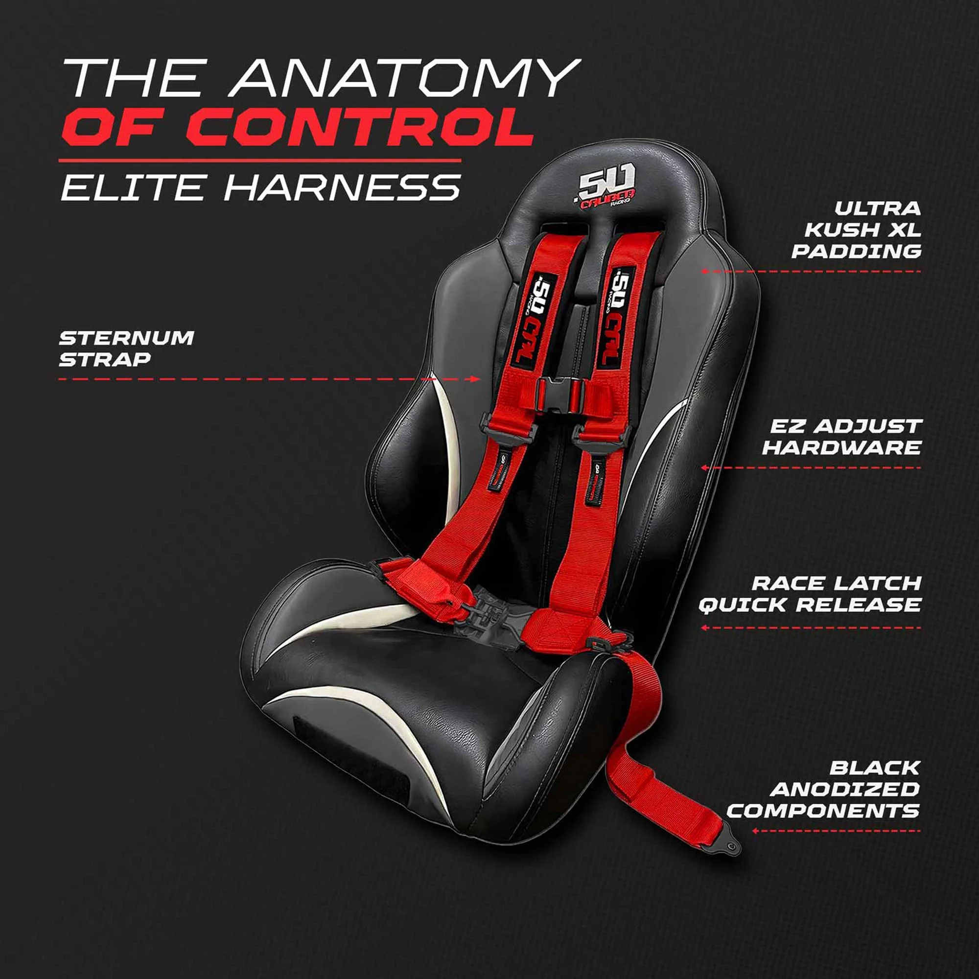 50 Caliber Racing Elite Series EZ Adjust UTV Harness | 2" & 3", 4pt & 5pt, 10 Colors - Image 33