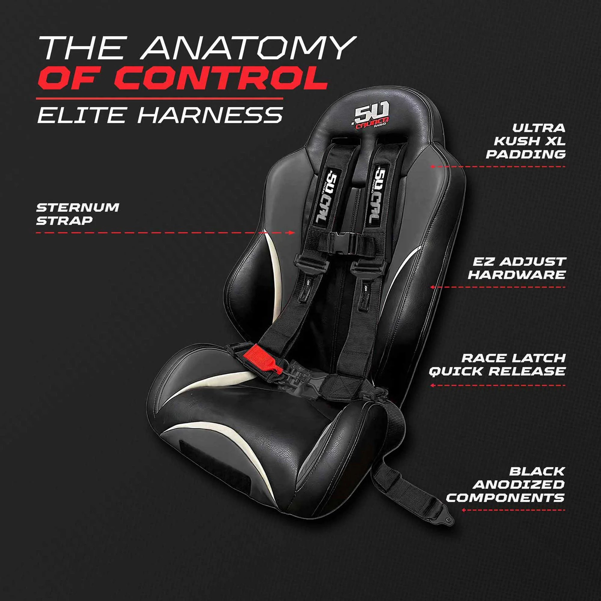 50 Caliber Racing Elite Series EZ Adjust UTV Harness | 2" & 3", 4pt & 5pt, 10 Colors - Image 39