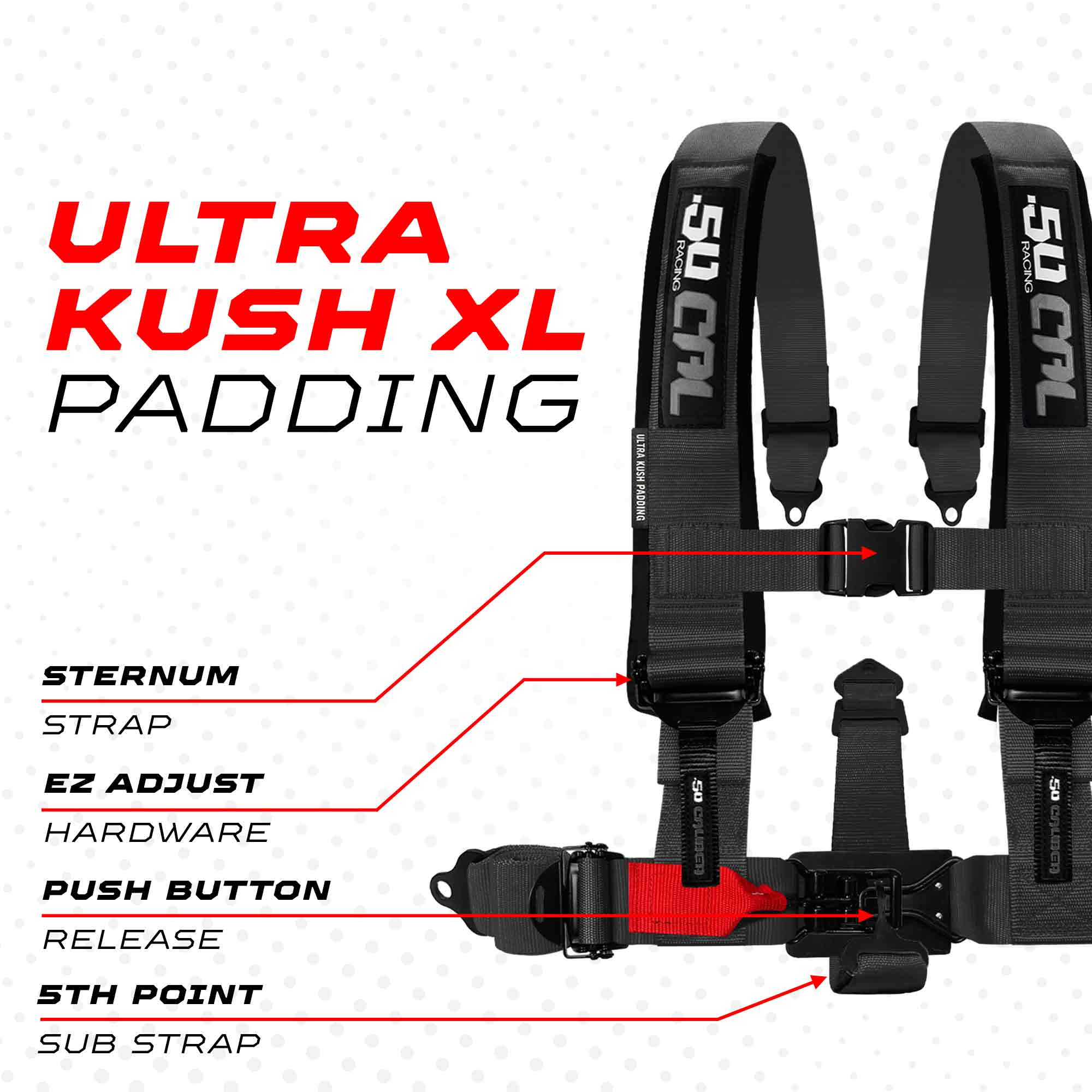 50 Caliber Racing Elite Series EZ Adjust UTV Harness | 2" & 3", 4pt & 5pt, 10 Colors - Image 41