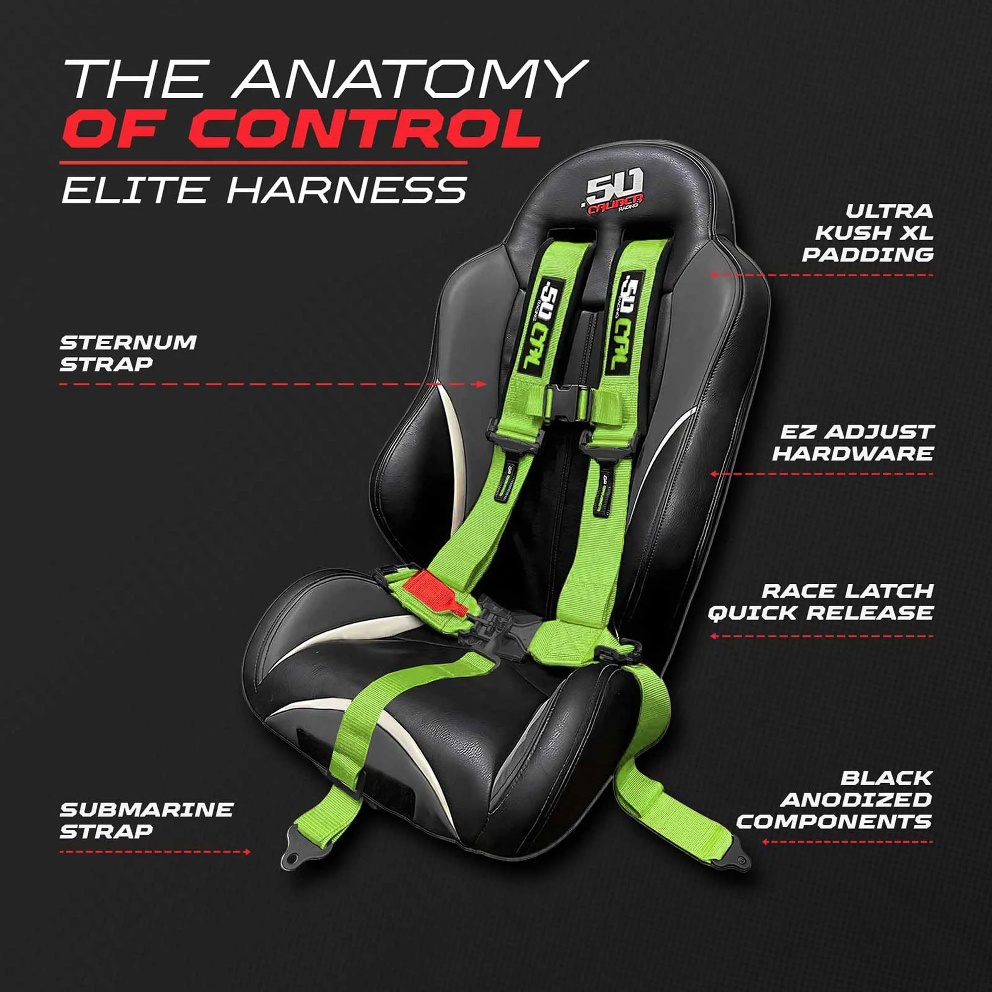 50 Caliber Racing Elite Series EZ Adjust UTV Harness | 2" & 3", 4pt & 5pt, 10 Colors - Image 48
