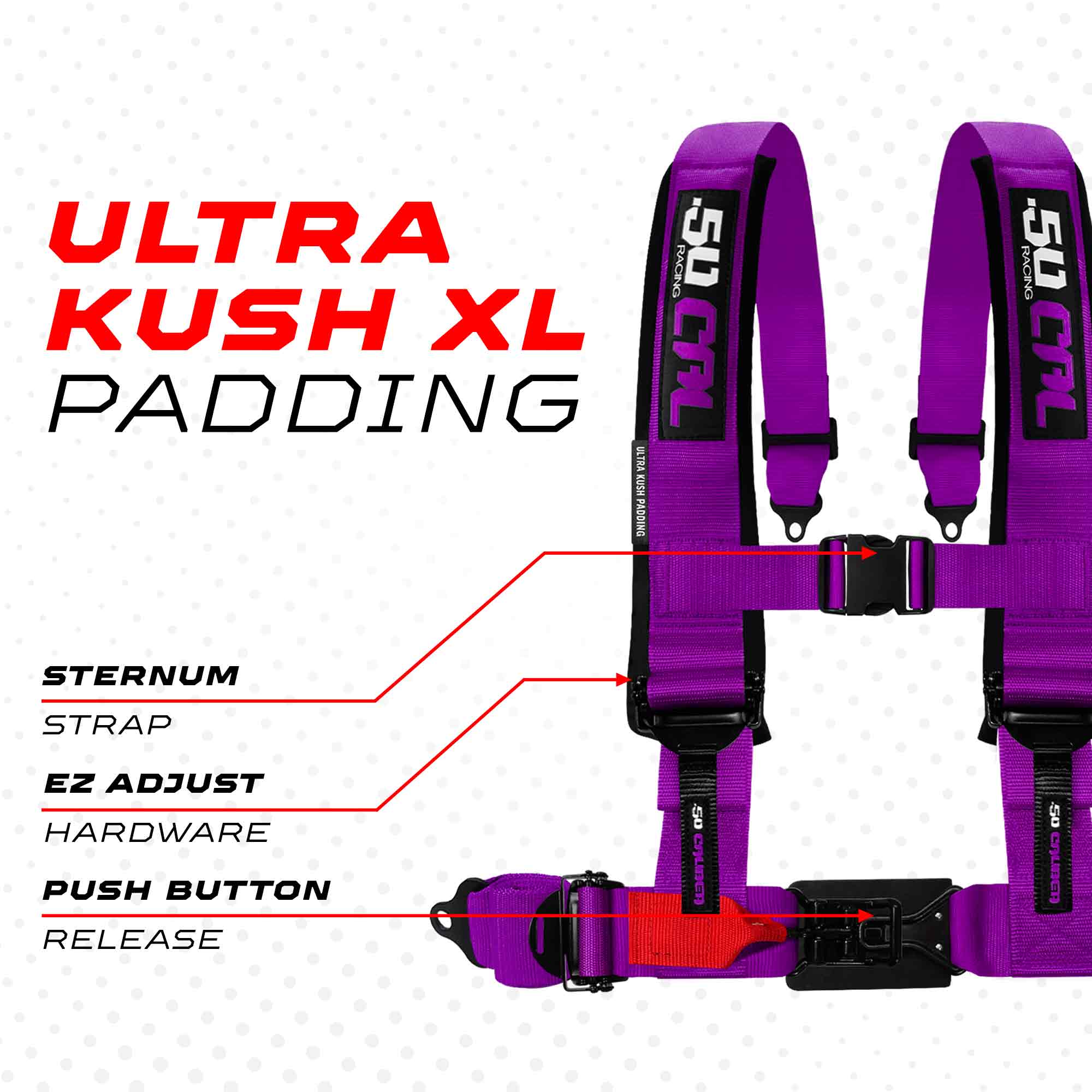 50 Caliber Racing Elite Series EZ Adjust UTV Harness | 2" & 3", 4pt & 5pt, 10 Colors - Image 56