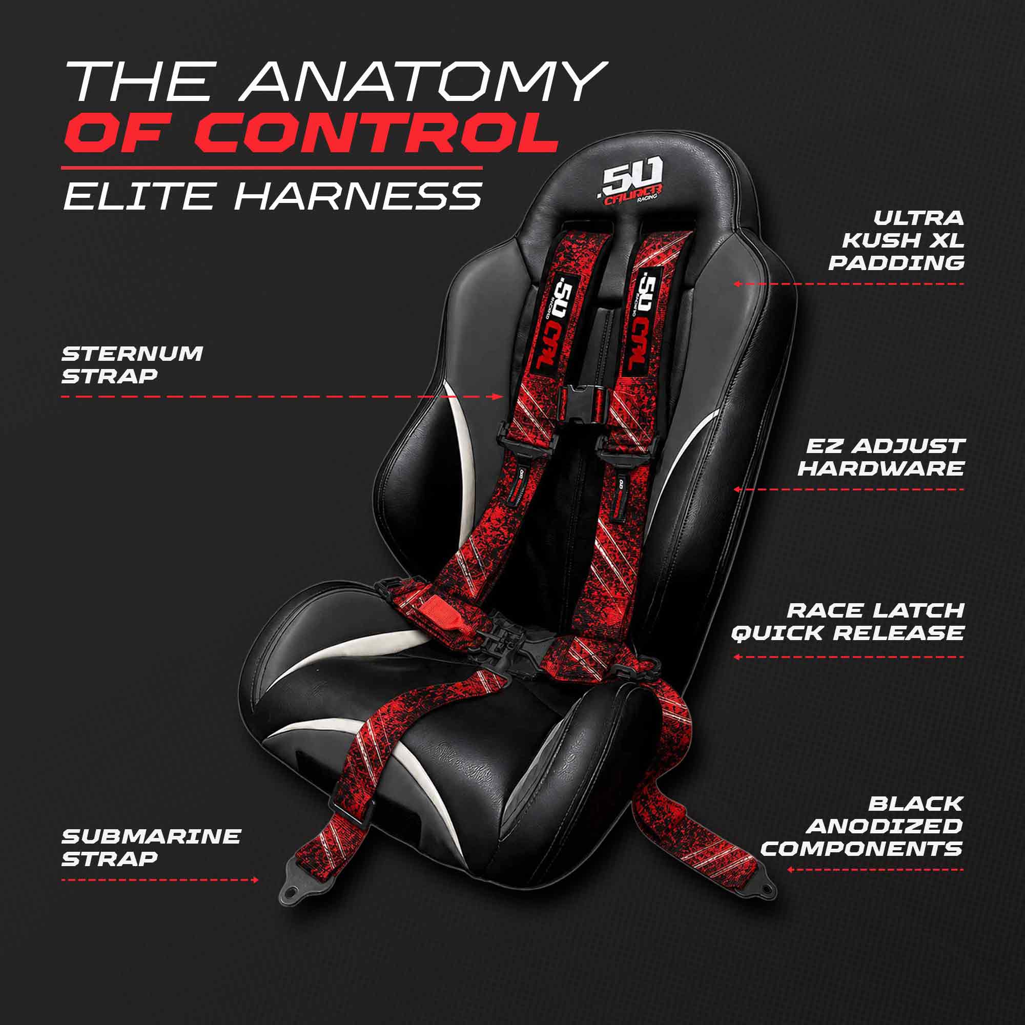 50 Caliber Racing Elite Series EZ Adjust UTV Harness | 2" & 3", 4pt & 5pt, 10 Colors - Image 66