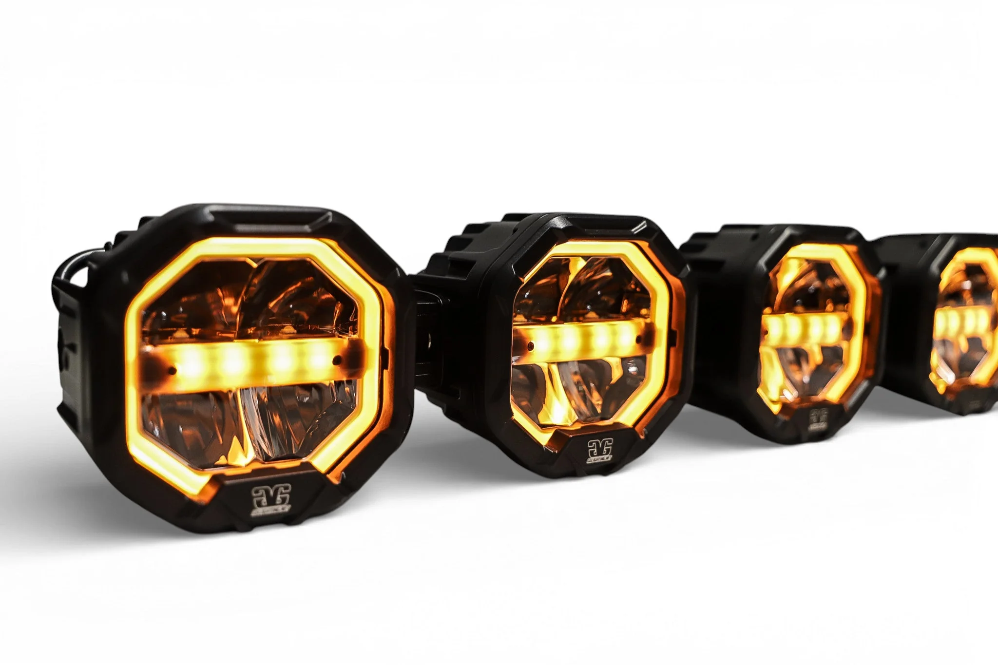 2 Light U-Con Interlocking Off Road LED Pod With Amber or White DRL Running Light - Image 2