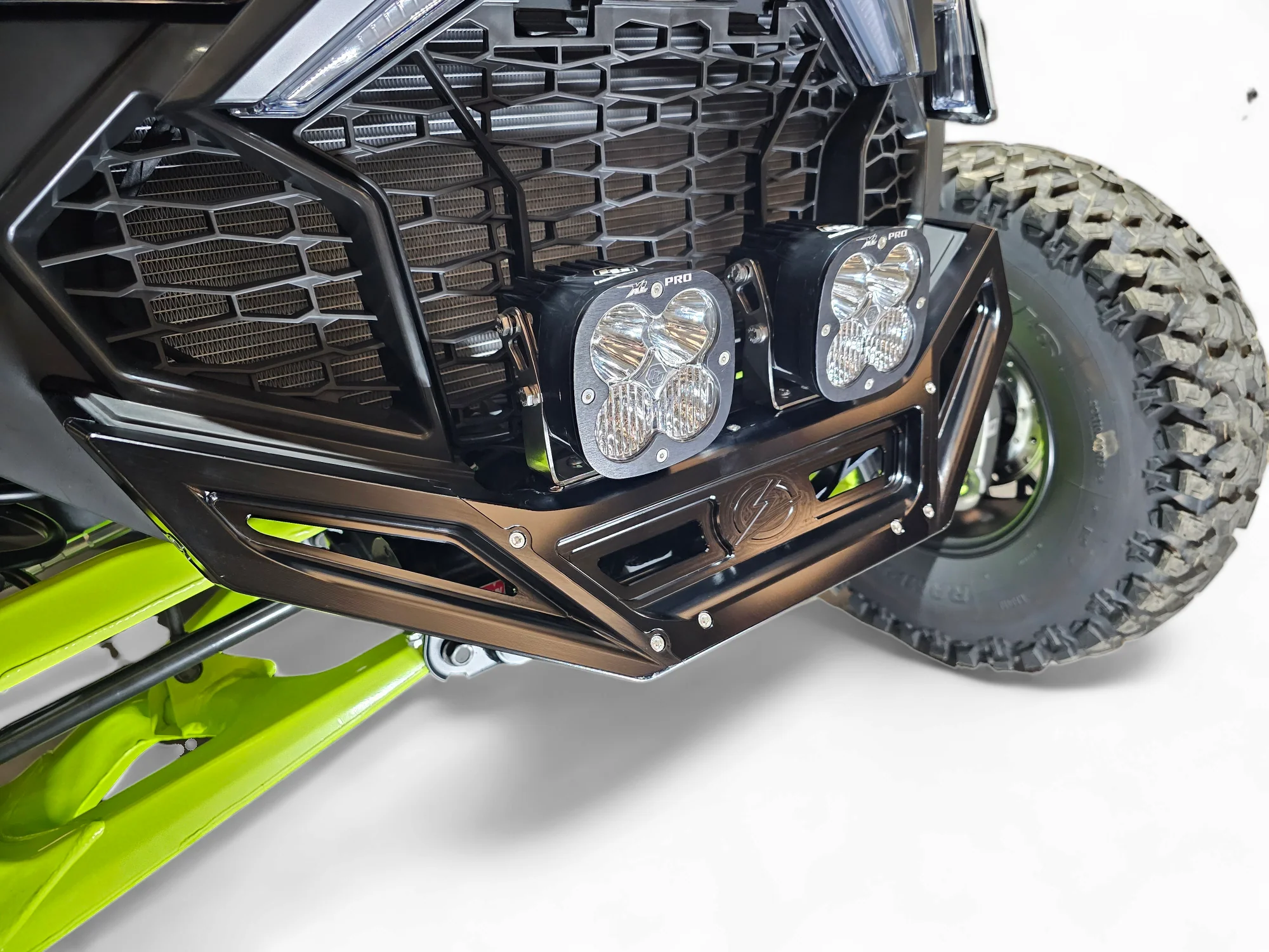 2022-2025 Polaris RZR Pro R, Pro S, Turbo R Machined Billet Front Winch Bumper (Black Anodize) - Image 4