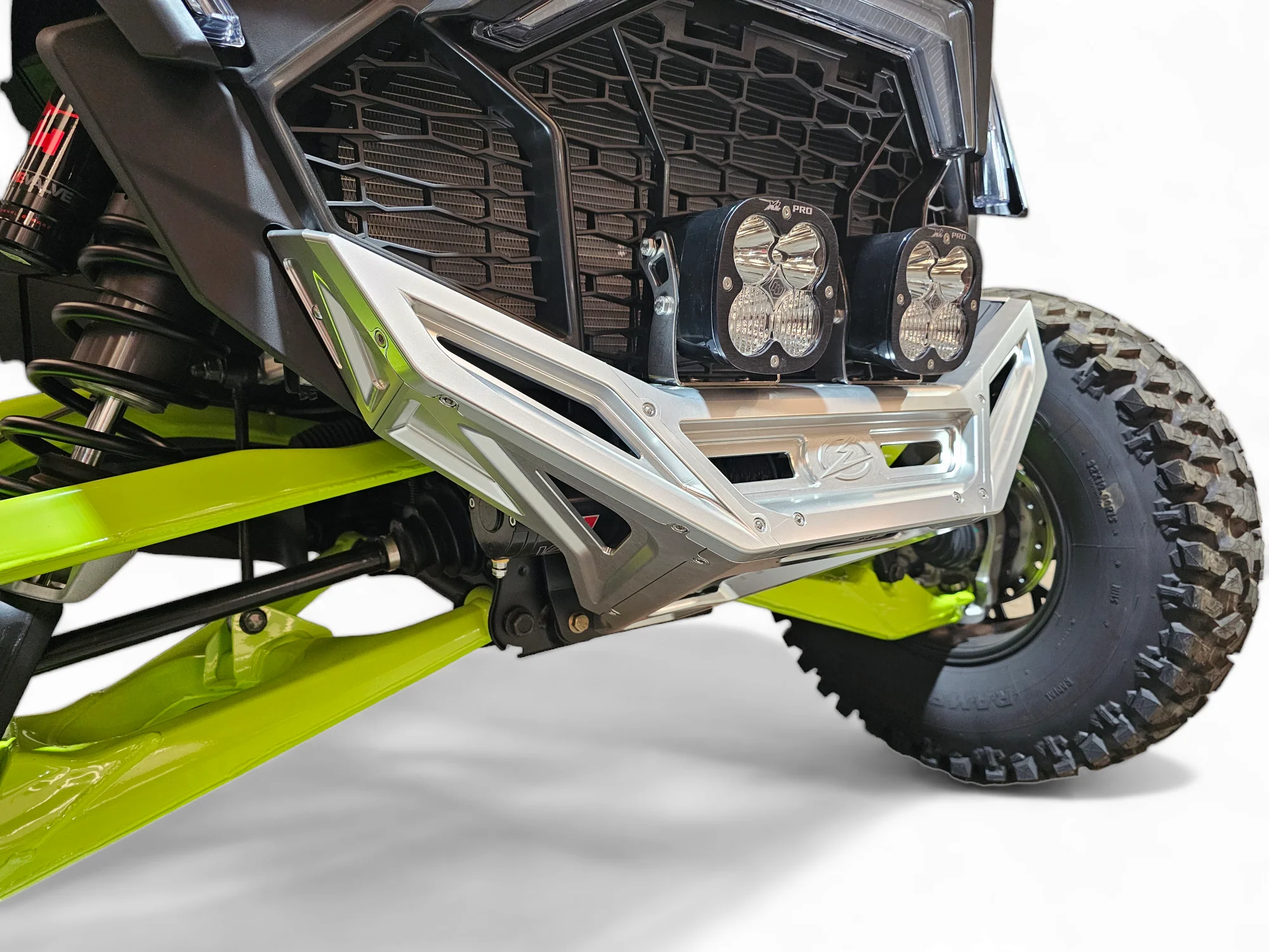2022-2025 Polaris RZR Pro R, Pro S, Turbo R Machined Billet Front Winch Bumper (Clear Anodize)