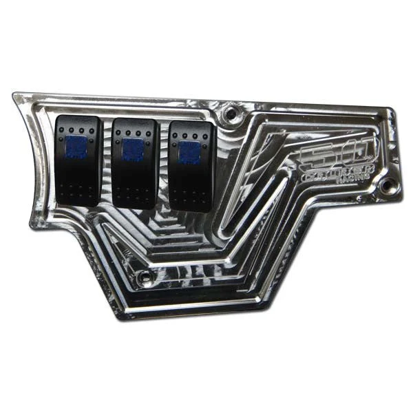2pc XP 1000 6 Switch Dash Panel w/switches Silver - Image 3