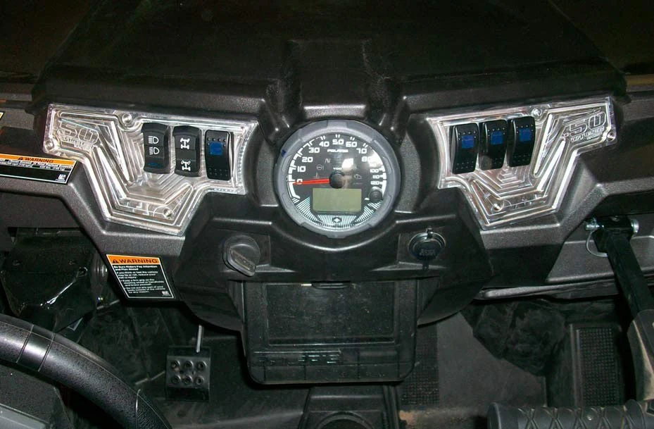 2pc XP 1000 6 Switch Dash Panel w/switches Silver - Image 4