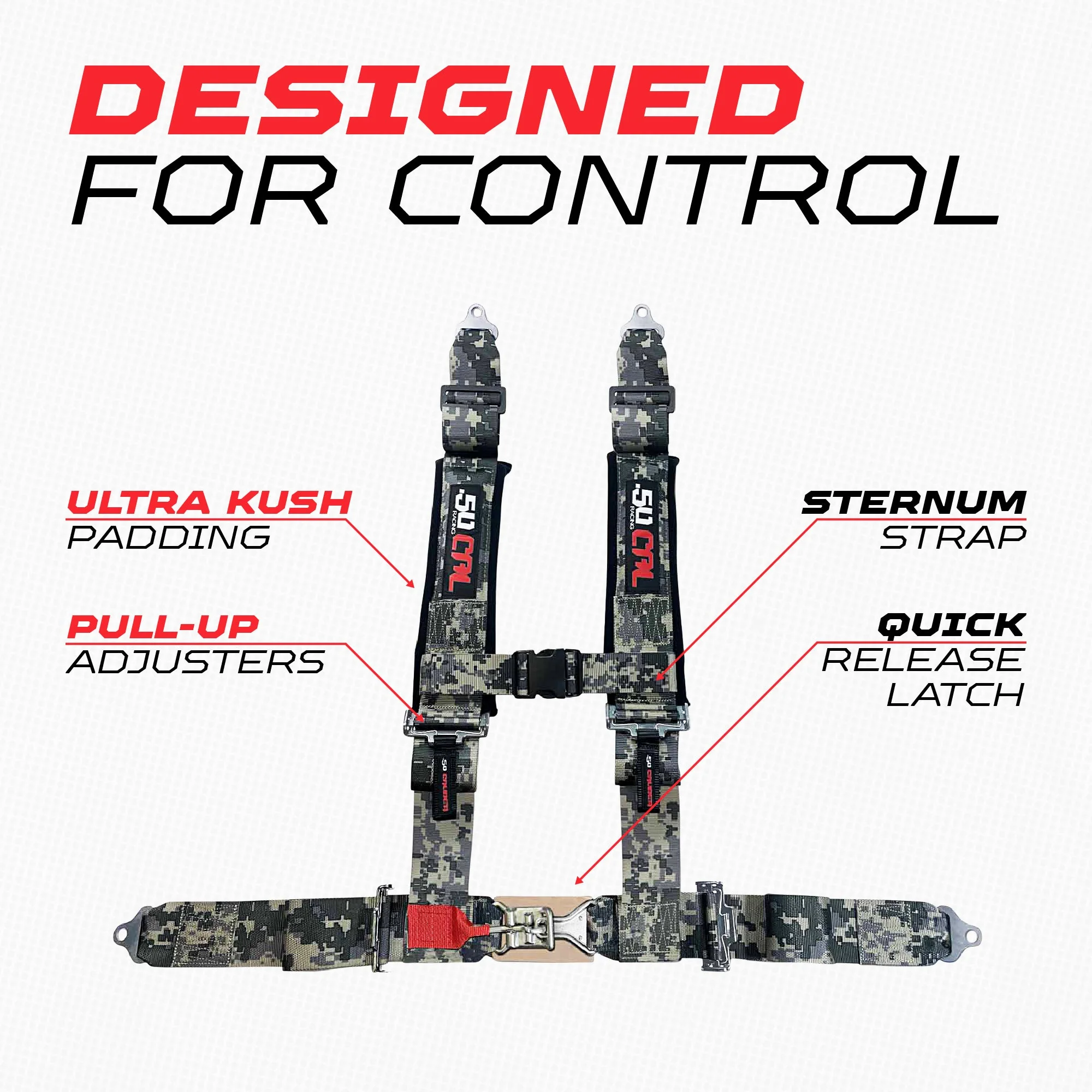 50 Caliber Racing 3" 4-Point UTV Harness | Latch & Link Quick Release | 9 Colors - Image 14