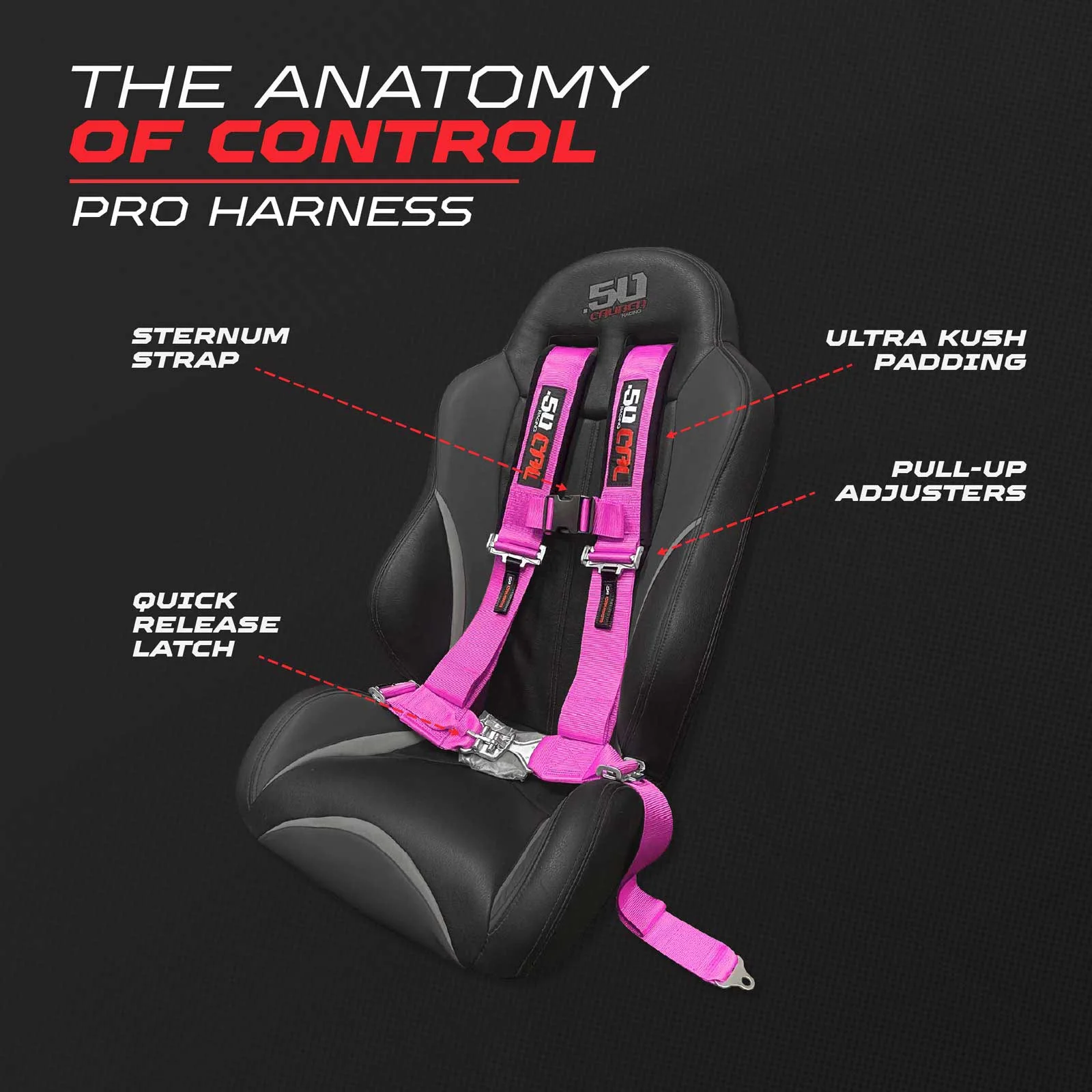 50 Caliber Racing 3" 4-Point UTV Harness | Latch & Link Quick Release | 9 Colors - Image 23