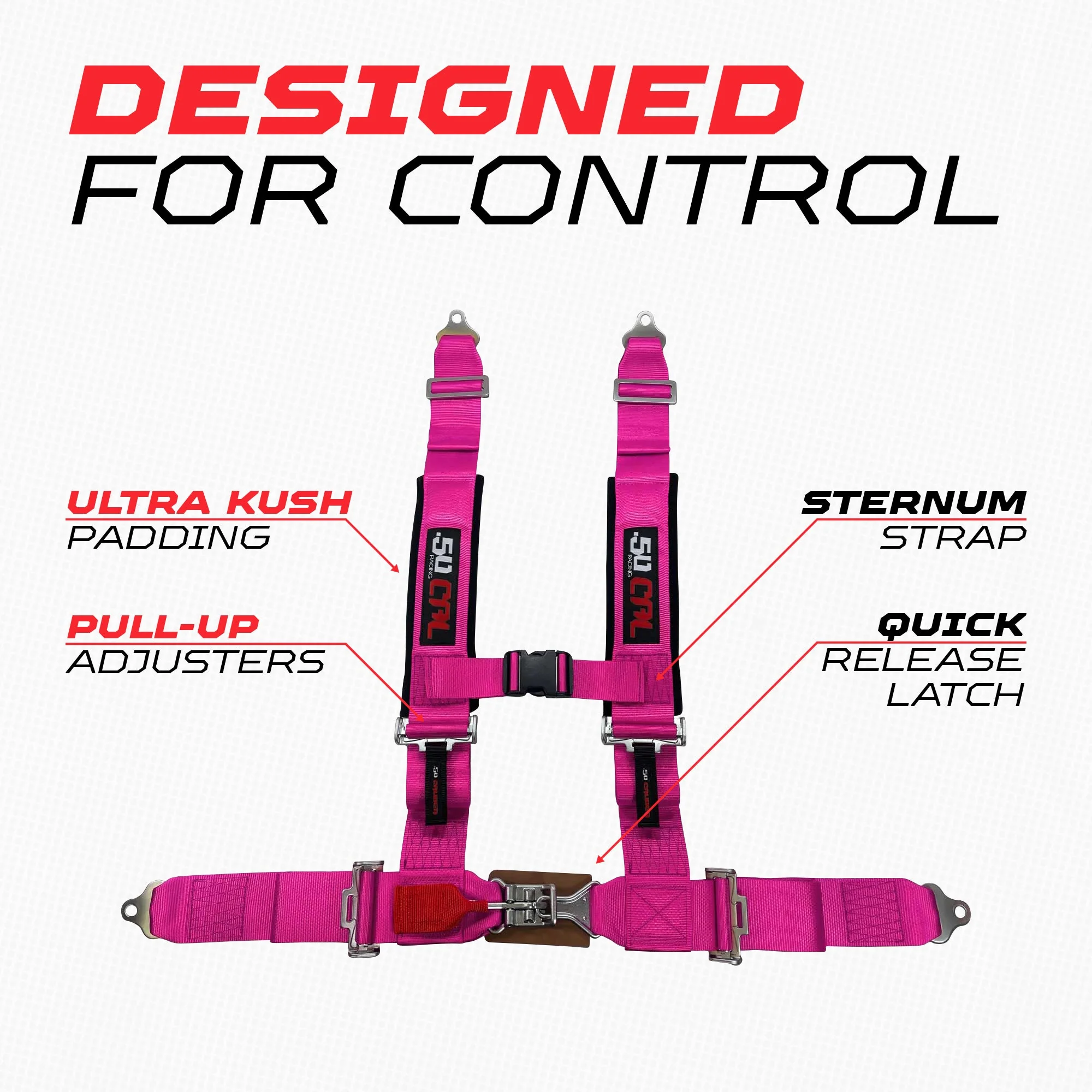 50 Caliber Racing 3" 4-Point UTV Harness | Latch & Link Quick Release | 9 Colors - Image 24