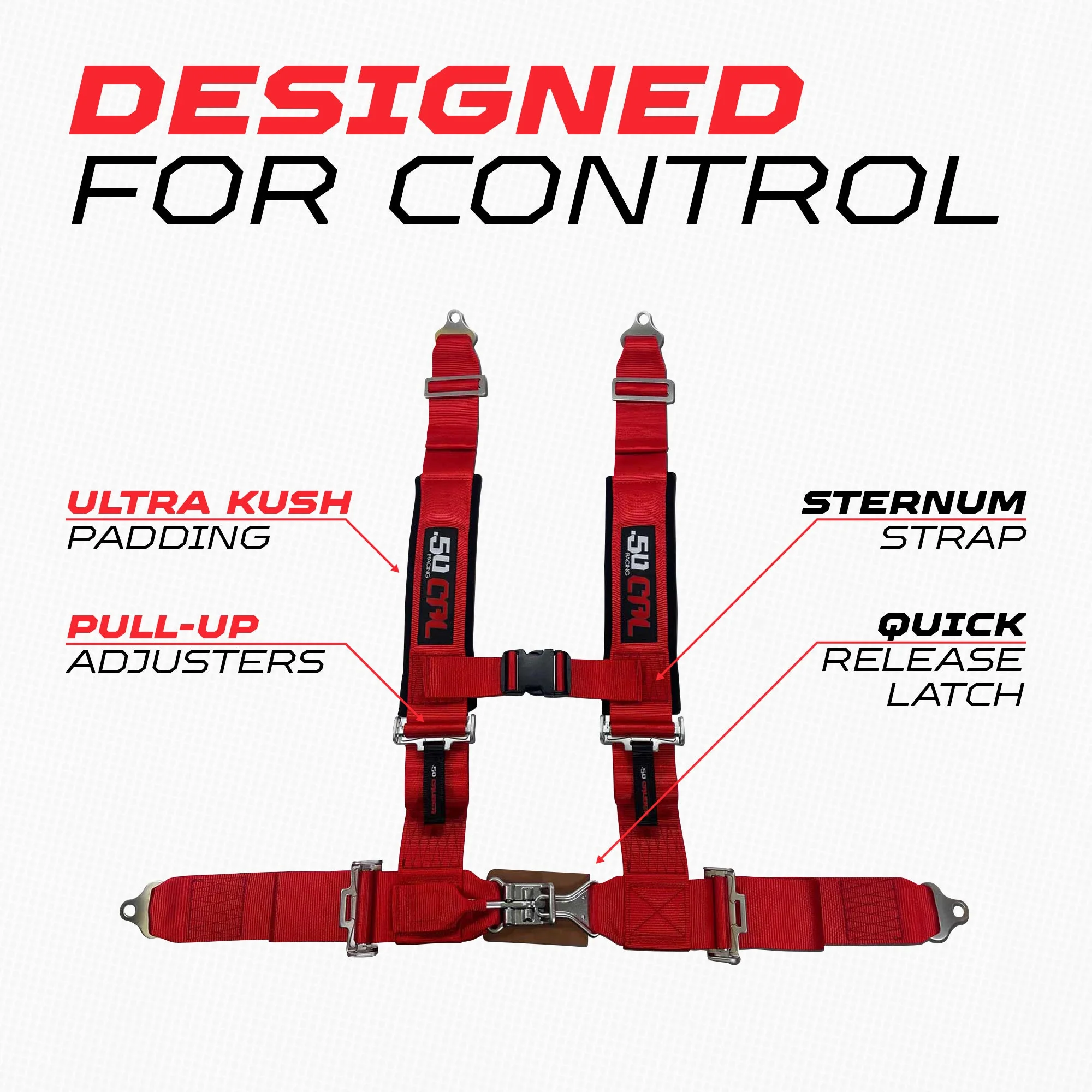 50 Caliber Racing 3" 4-Point UTV Harness | Latch & Link Quick Release | 9 Colors - Image 4