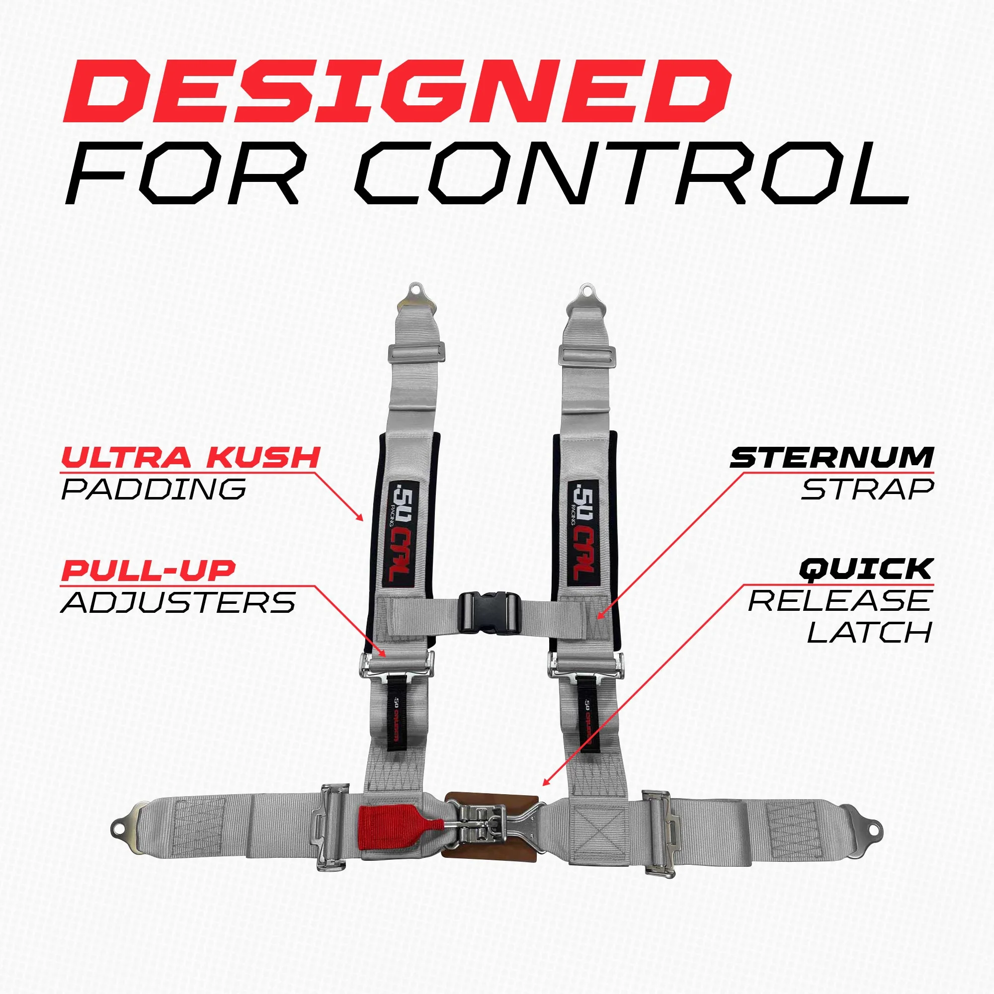 50 Caliber Racing 3" 4-Point UTV Harness | Latch & Link Quick Release | 9 Colors - Image 44