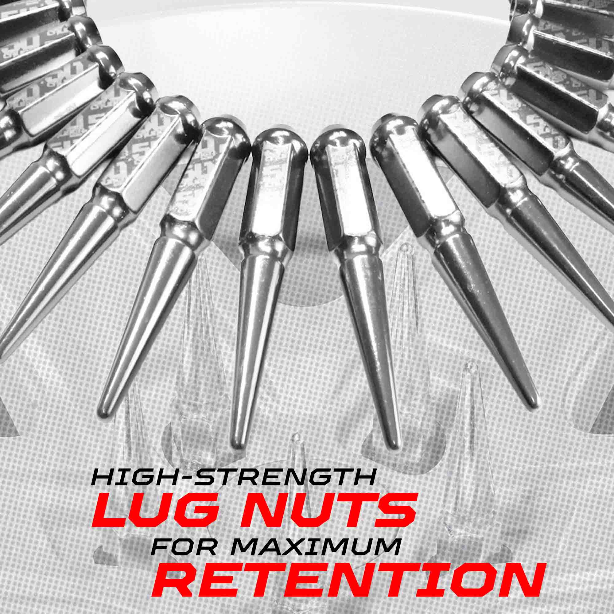 3/8-24 Extended Spike Lug Nuts - 3.5" Hardened Steel + 60° Taper Seat - Set of 16 (Polaris ATV & UTV) - Image 14
