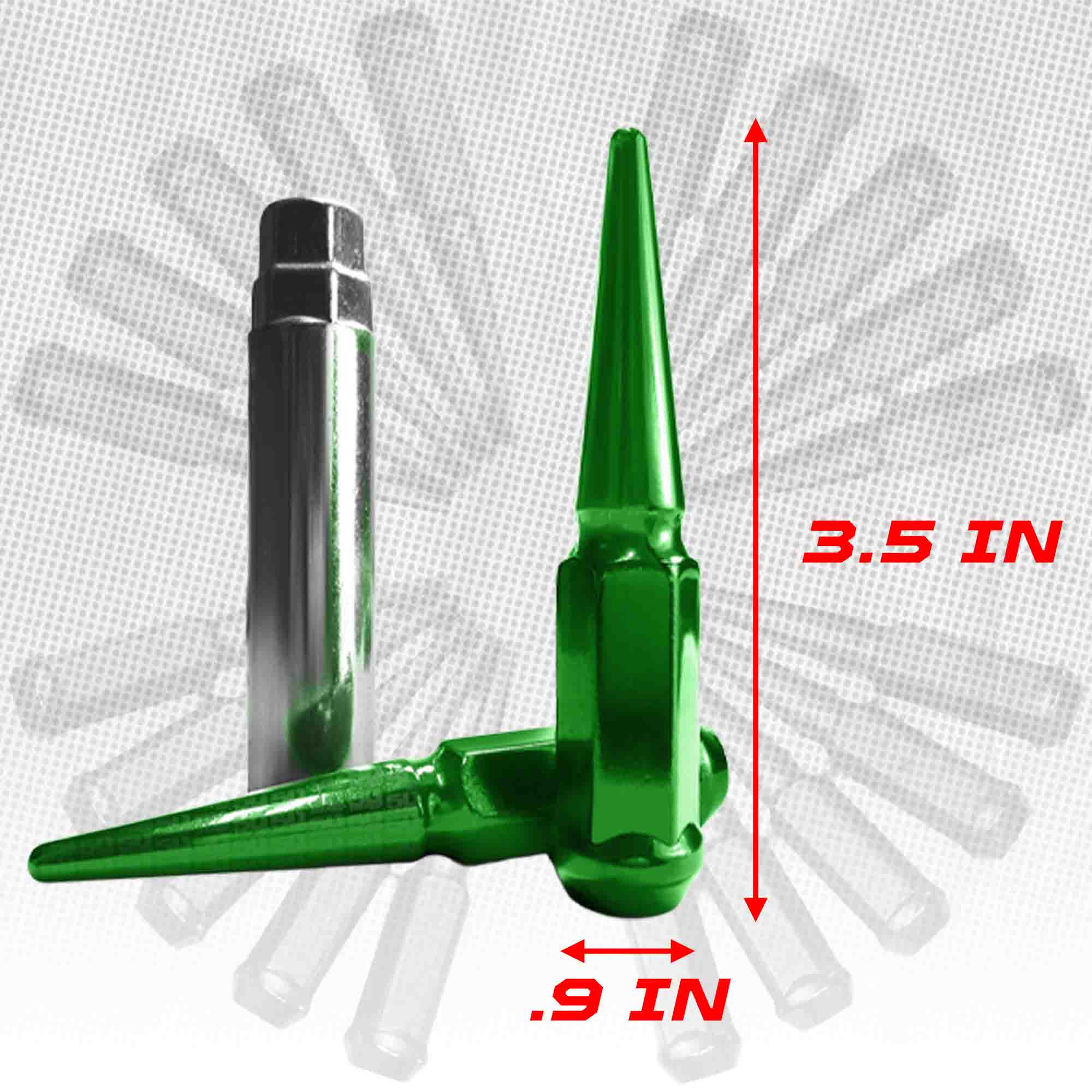 3/8-24 Extended Spike Lug Nuts - 3.5" Hardened Steel + 60° Taper Seat - Set of 16 (Polaris ATV & UTV) - Image 18