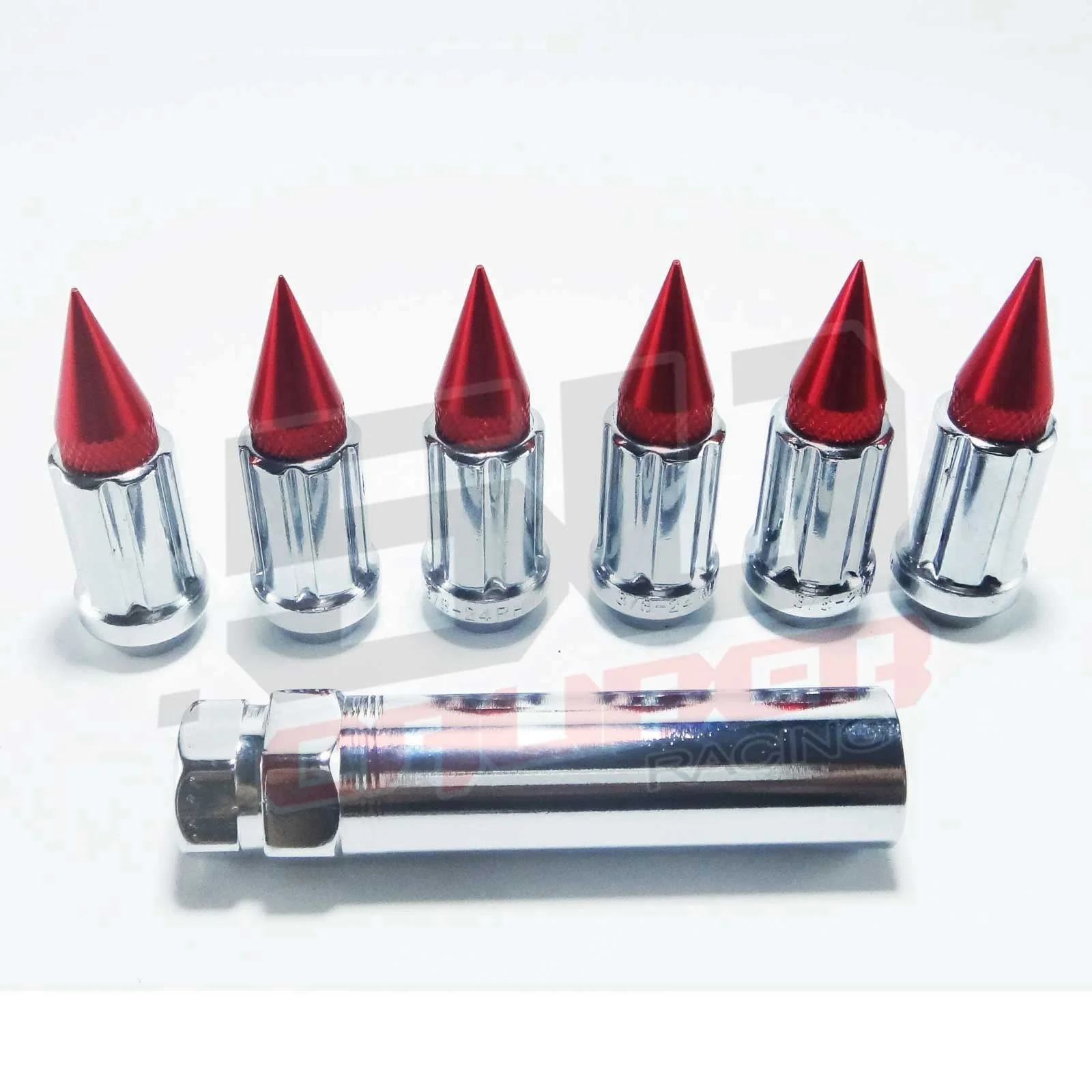 3/8 x 24 Chrome Spiked Lug Nuts - 16 Pack - Image 21