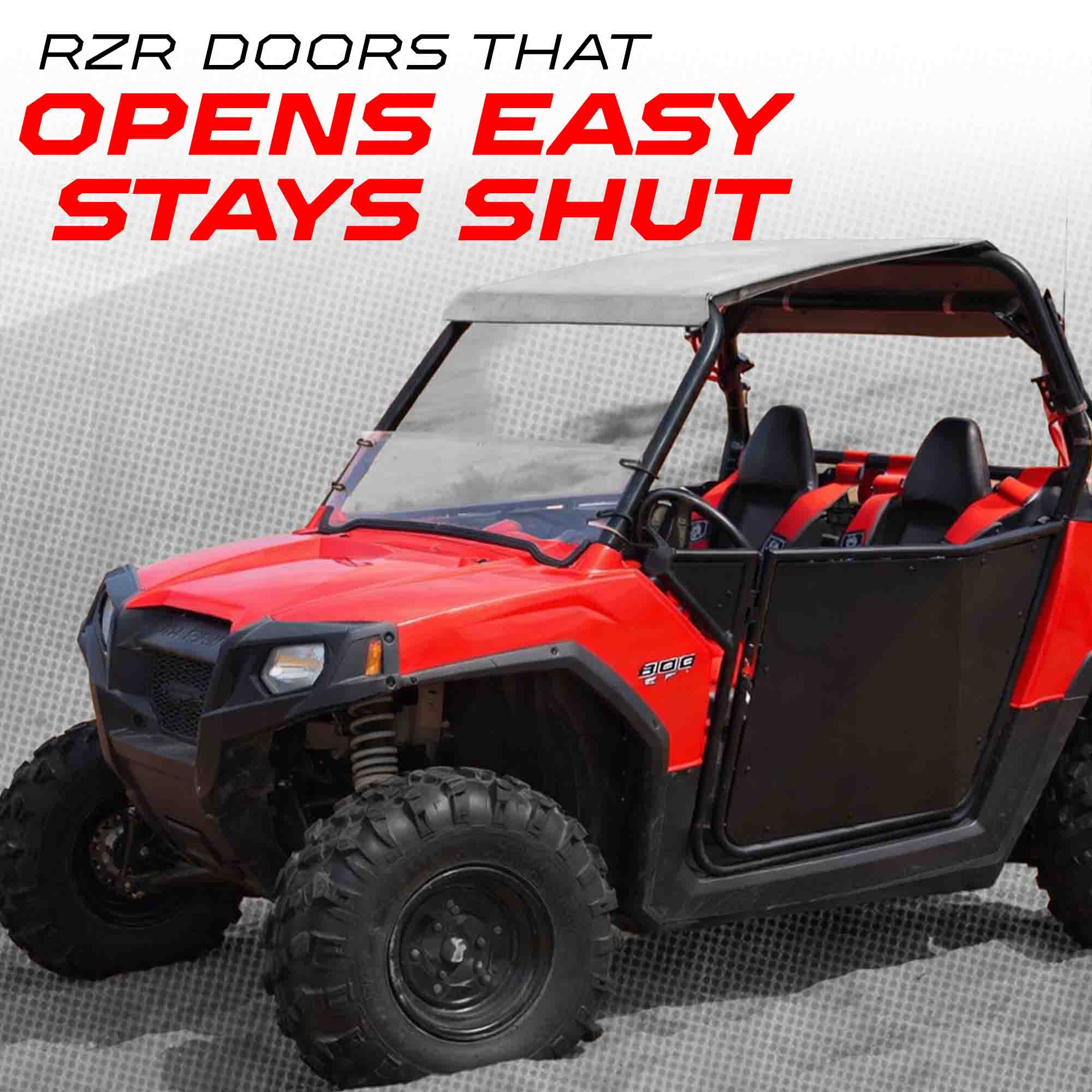 50 Caliber Racing RZR Doors with Slam Latches - Black Panel/Frame - Image 4
