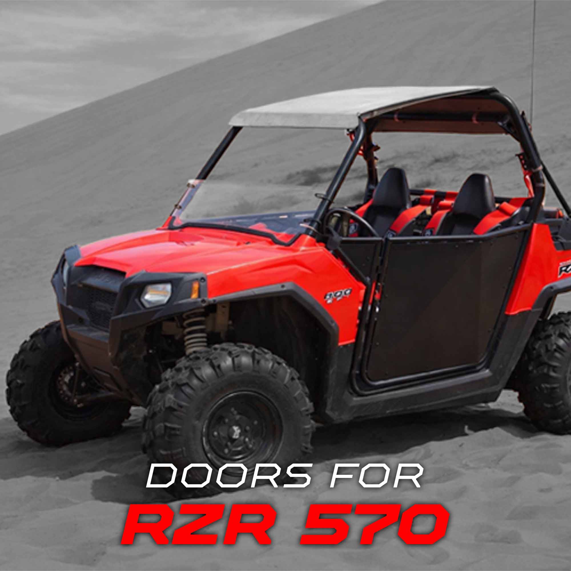 50 Caliber Racing RZR Doors with Slam Latches - Black Panel/Frame - Image 5