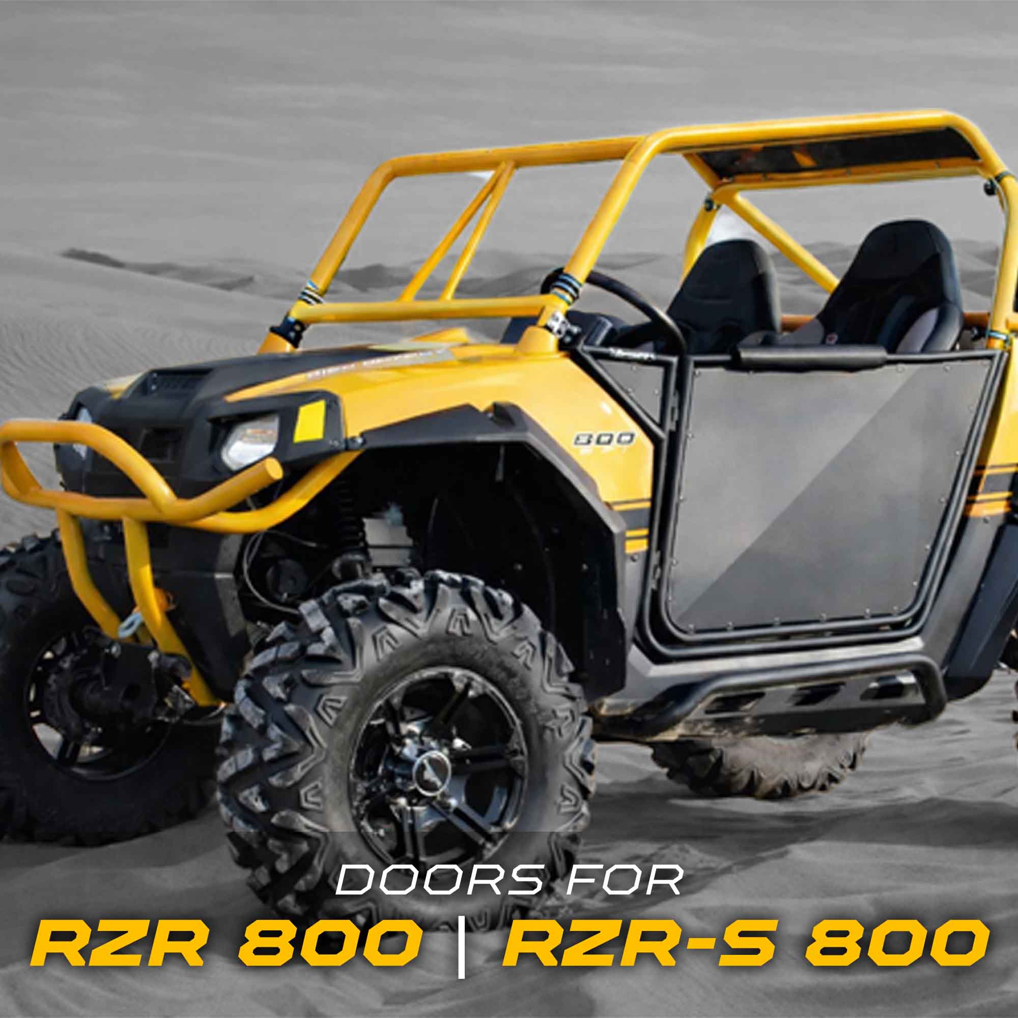 50 Caliber Racing RZR Doors with Slam Latches - Black Panel/Frame - Image 6