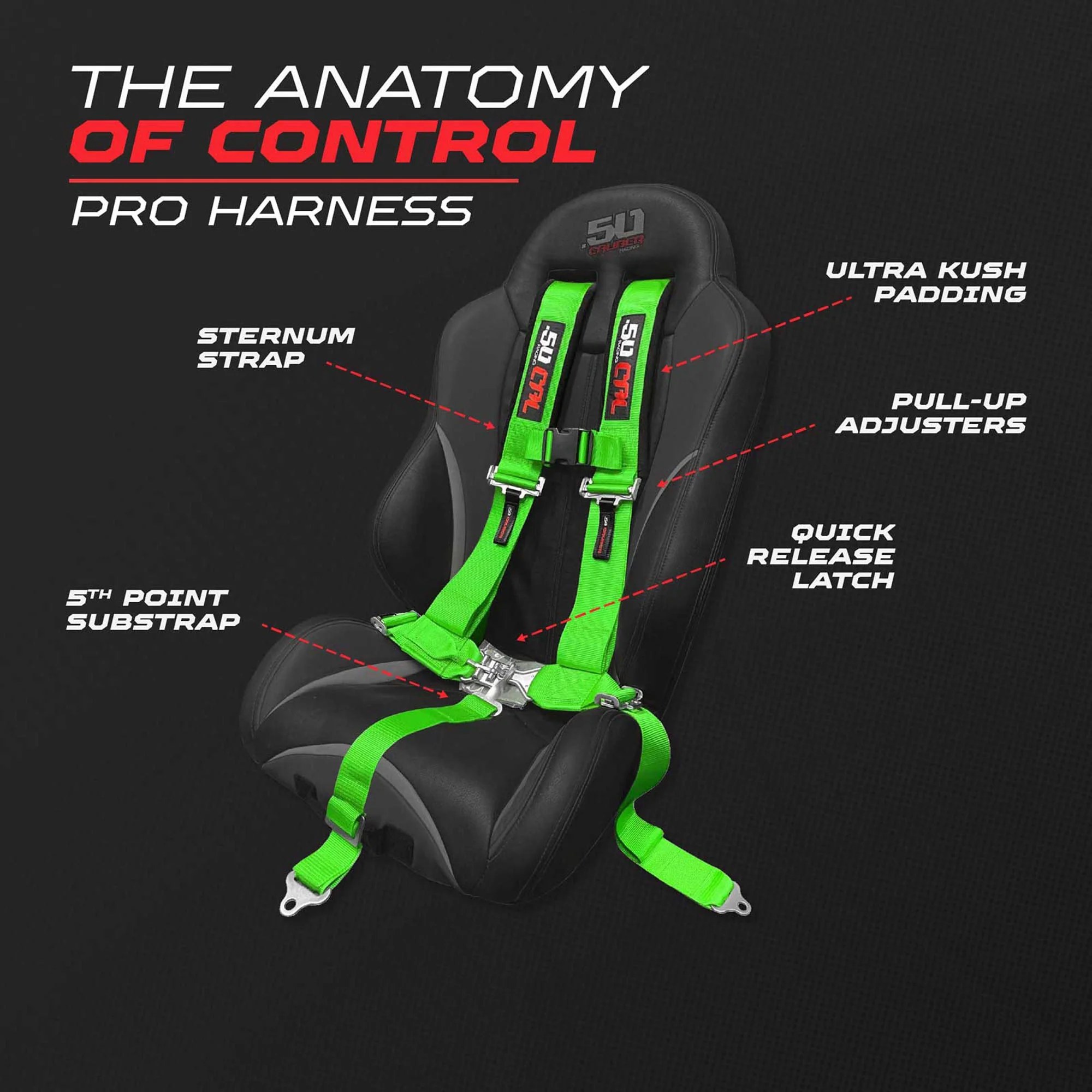 50 Caliber Racing 2" 5-Point UTV Harness with Anti-Submarine Strap - Image 23