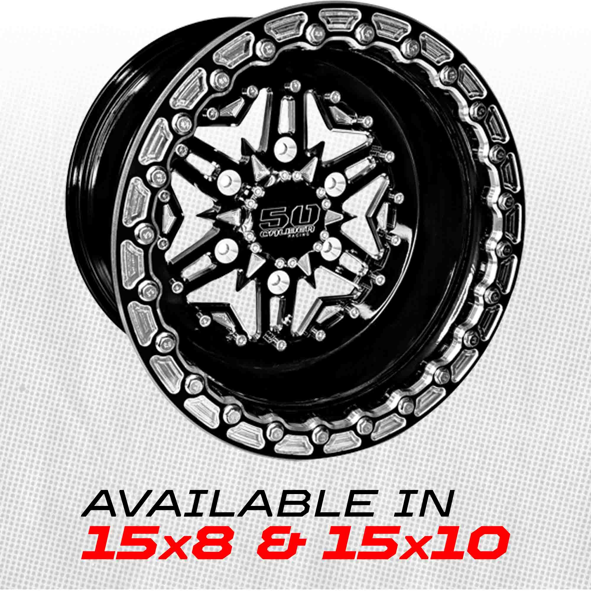 504 Billet Aluminum Can-Am Beadlock Wheel - Black - Image 2