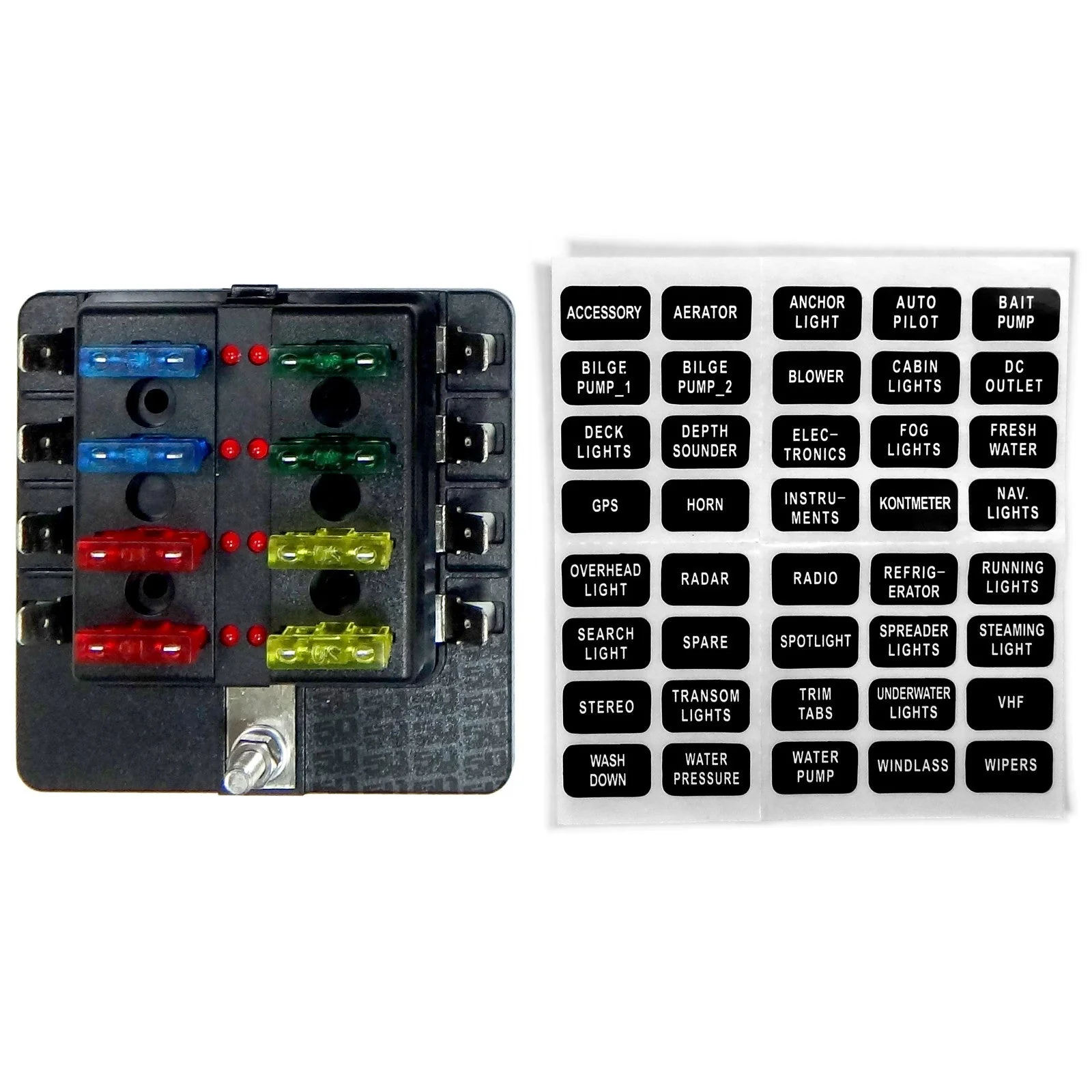 8 Way Standard LED Circuit Blade Fuse Box - Image 5