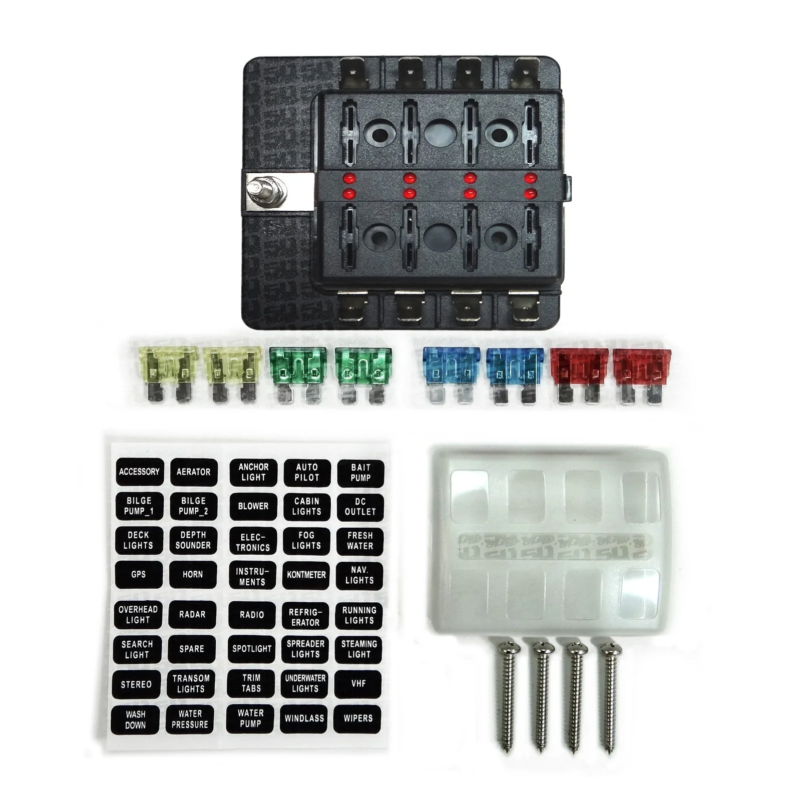 8 Way Standard LED Circuit Blade Fuse Box - Image 8