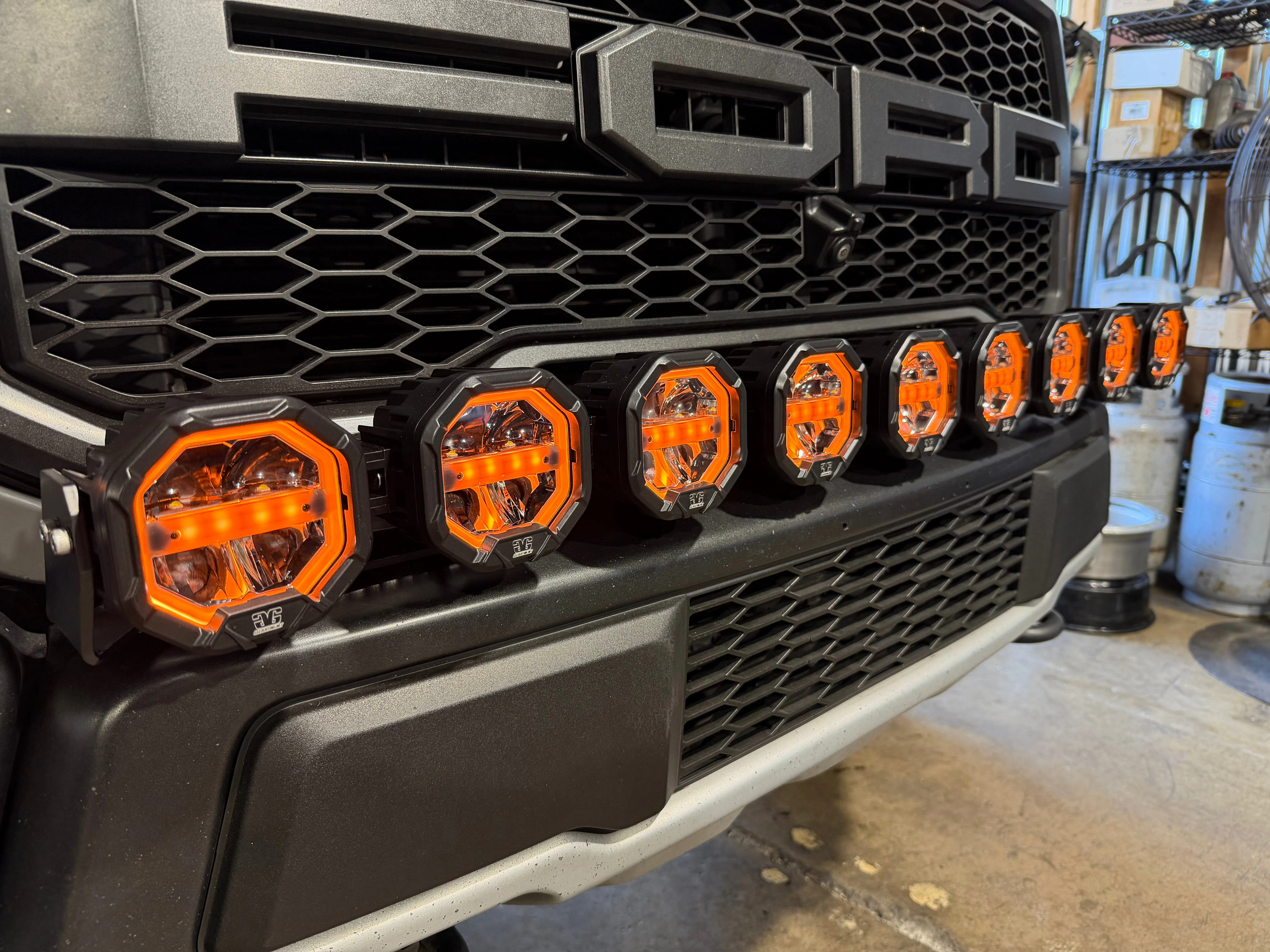 9 Light U-Con Interlocking Off Road LED Pod With Amber or White DRL Running Light - Image 9