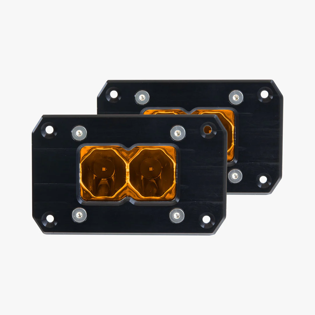 BA-2 Flush Mount Amber LED Pod Light - 2 Pack - Image 2
