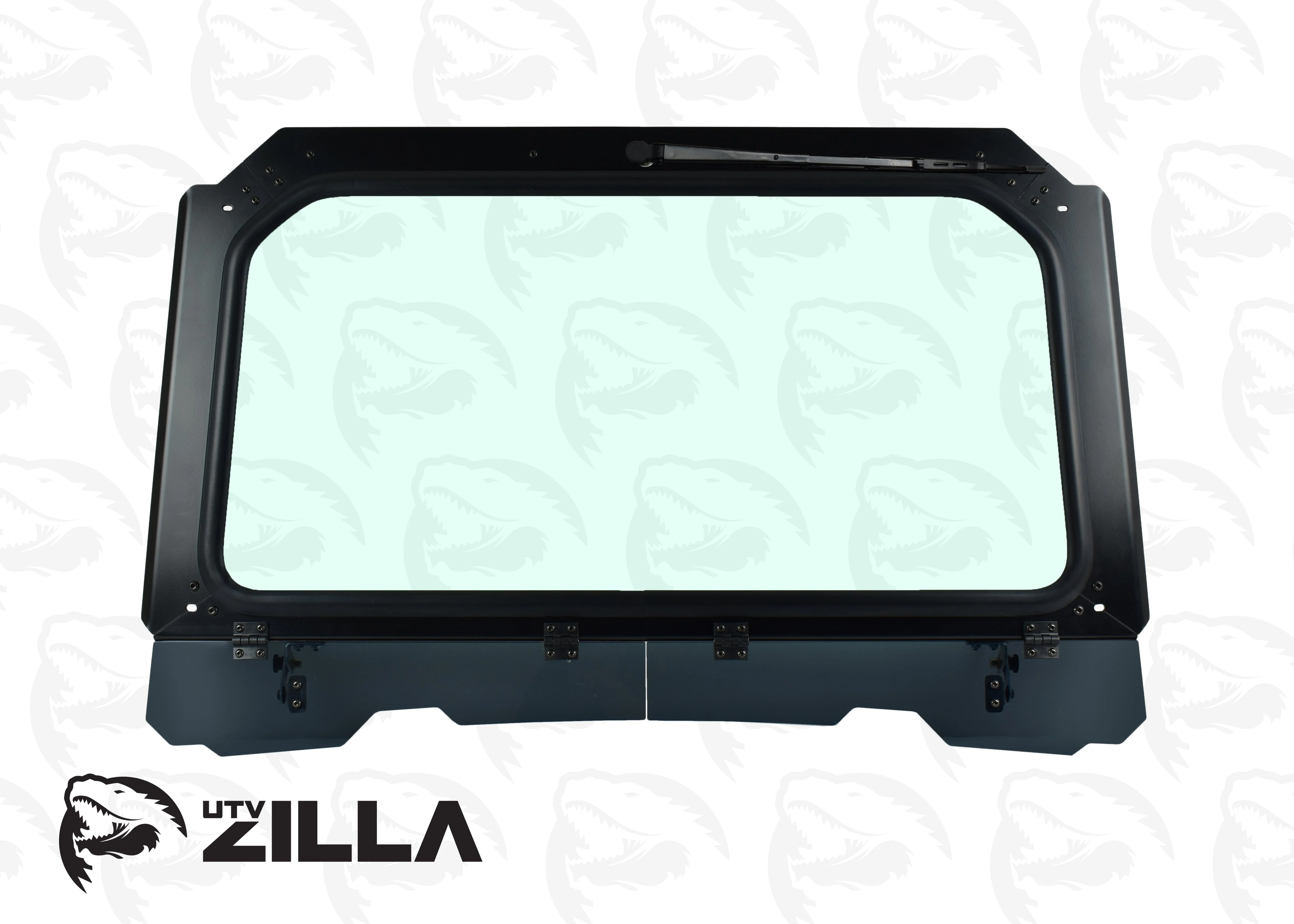 Black Vented Glass Windshield for RZR 900, 1000, Turbo with Wiper - Ventilation + Durability (2015-2020)