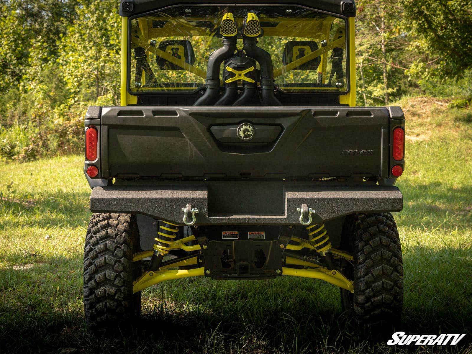 SuperATV Can-Am Defender Diamond Plate Rear Bumper - Heavy-Duty Protection + Winch Ready (2022+) - Image 5