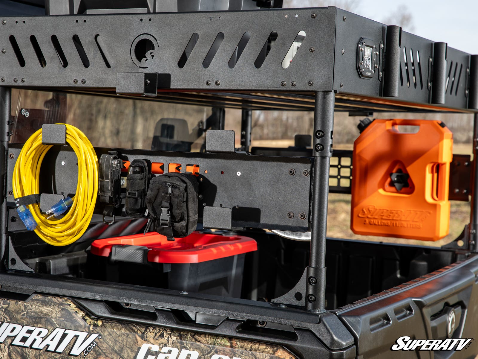 SuperATV Can-Am Defender MAX Outfitter Bed Rack - Versatile Storage + Durable Build (2017+) - Image 4