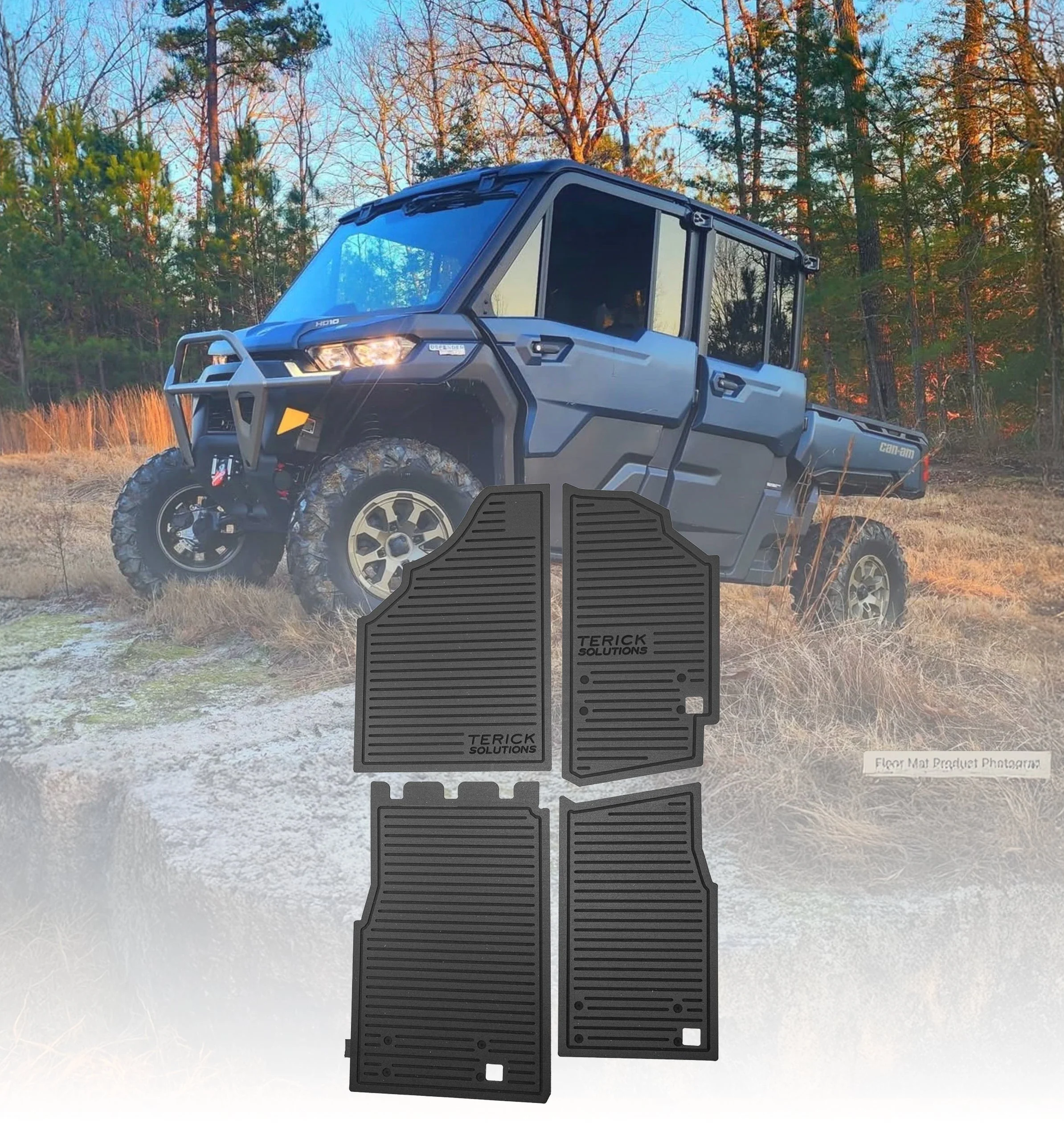 Can-Am Defender HD11 Rubber Floor Mats - Custom CNC Cut + 100% USA Made (2026+)