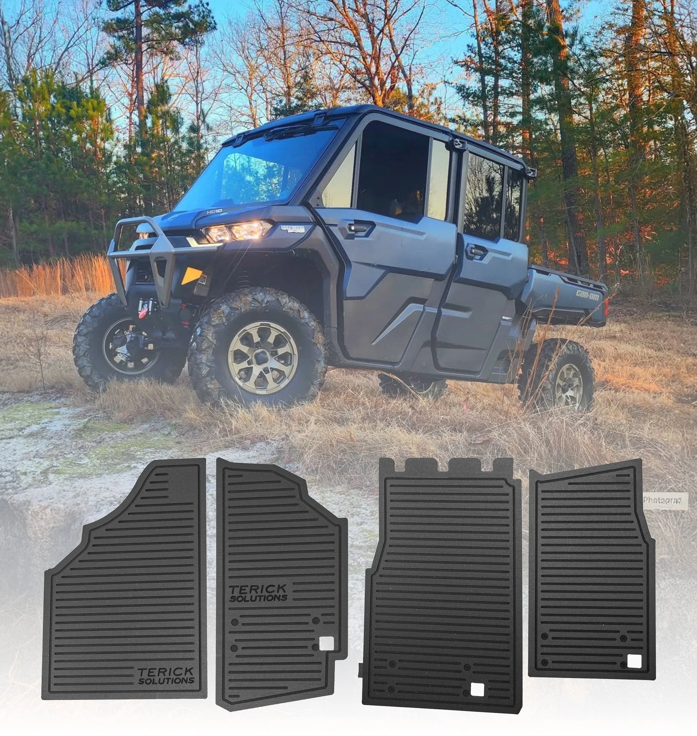 Can-Am Defender Rubber Floor Mats - Custom Fit + Insulation (2016-2025)