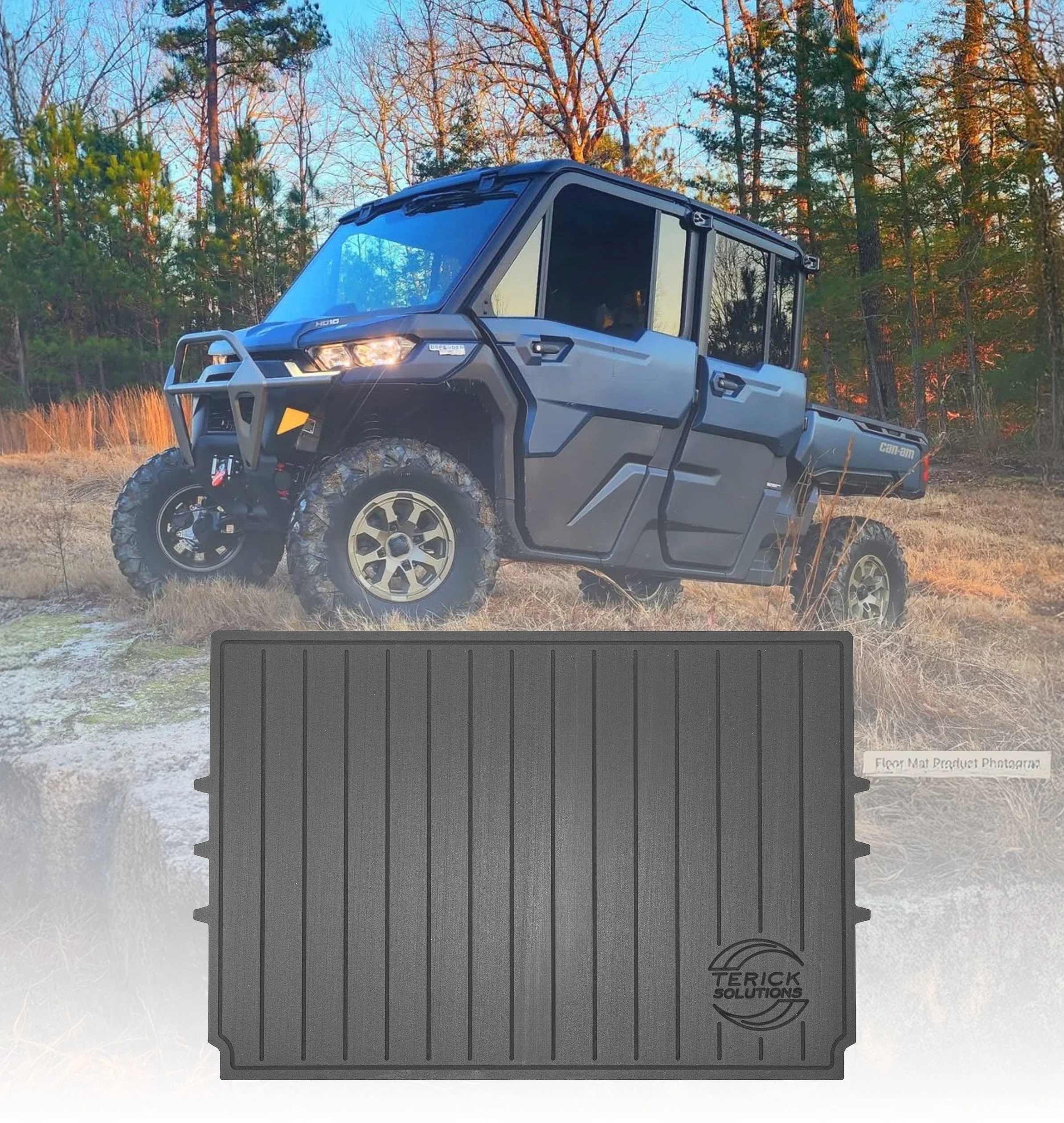Can-Am Defender Rubber Floor Mats - Custom Fit + Insulation (2016-2025) - Image 3