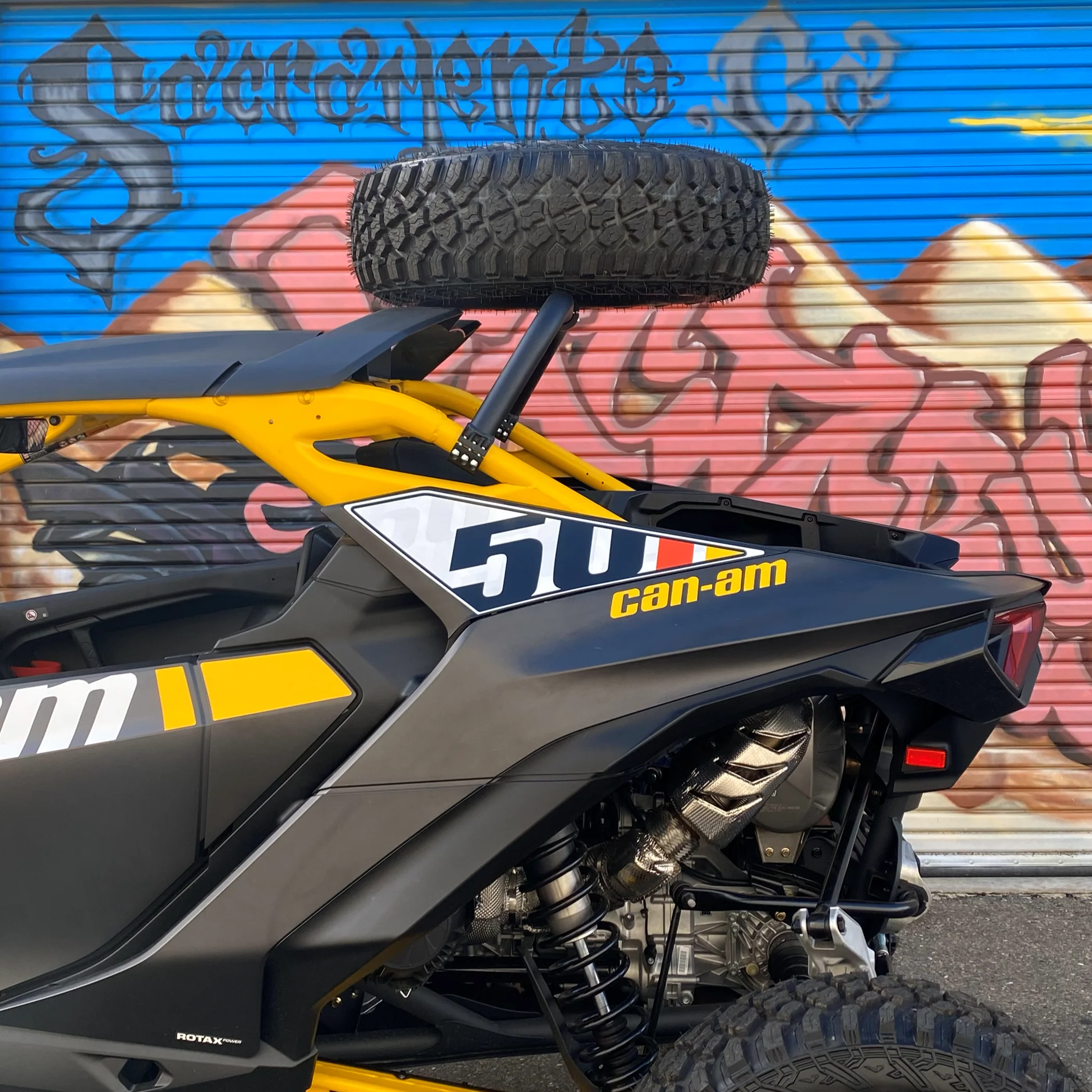 Can-Am Maverick R Max Above-The-Roof Dual Clamp Spare Tire Mount