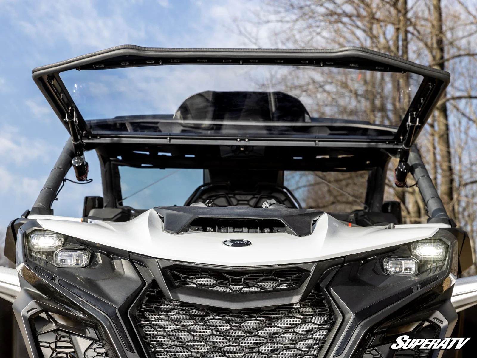 SuperATV Can-Am Maverick R MaxDrive Power Flip Windshield - Adjustable & Durable (2024+) - Image 11
