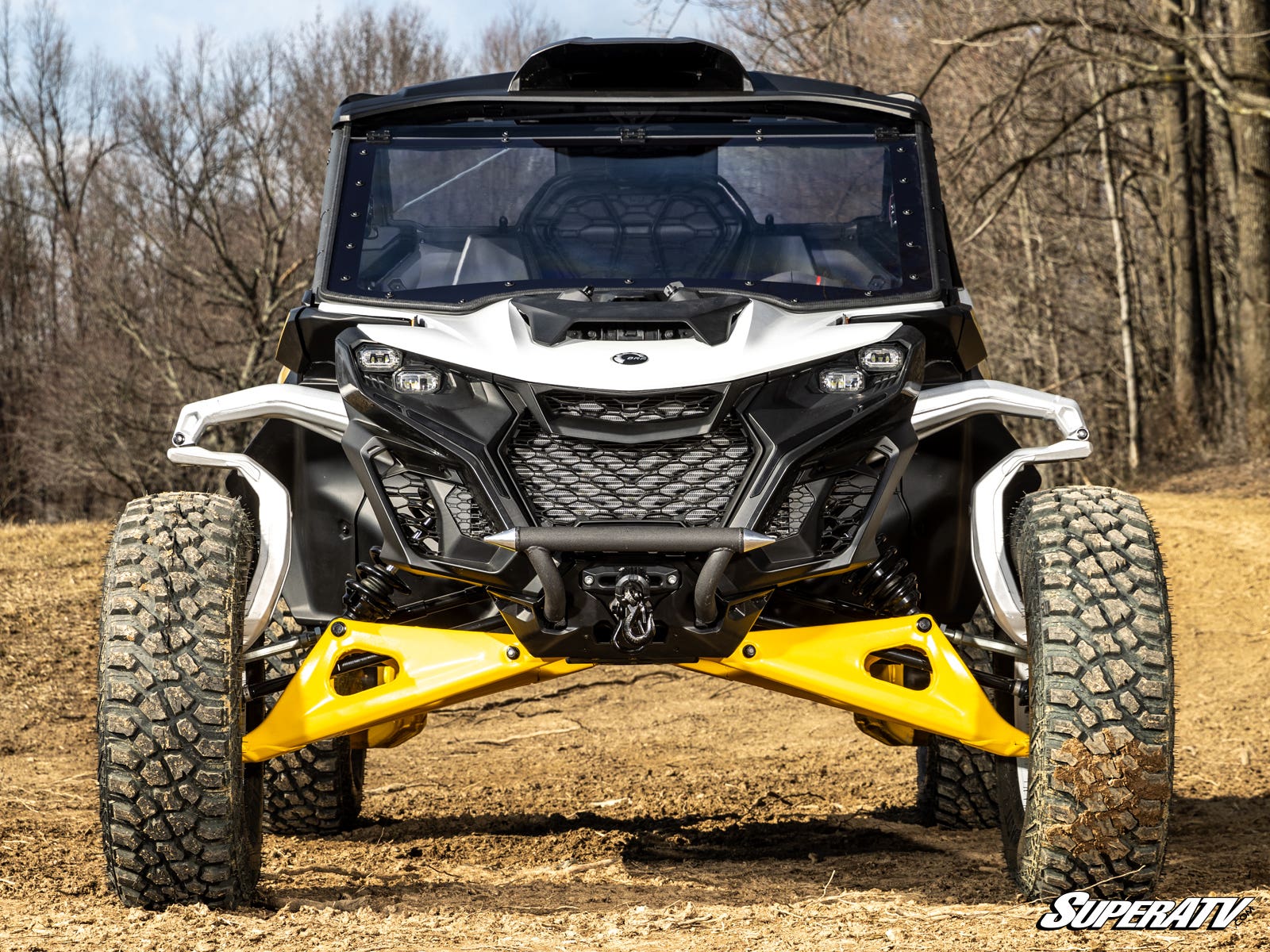 SuperATV Can-Am Maverick R MaxDrive Power Flip Windshield - Adjustable & Durable (2024+) - Image 4