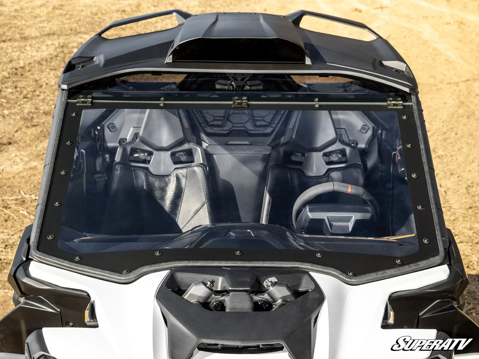 SuperATV Can-Am Maverick R MaxDrive Power Flip Windshield - Adjustable & Durable (2024+) - Image 5