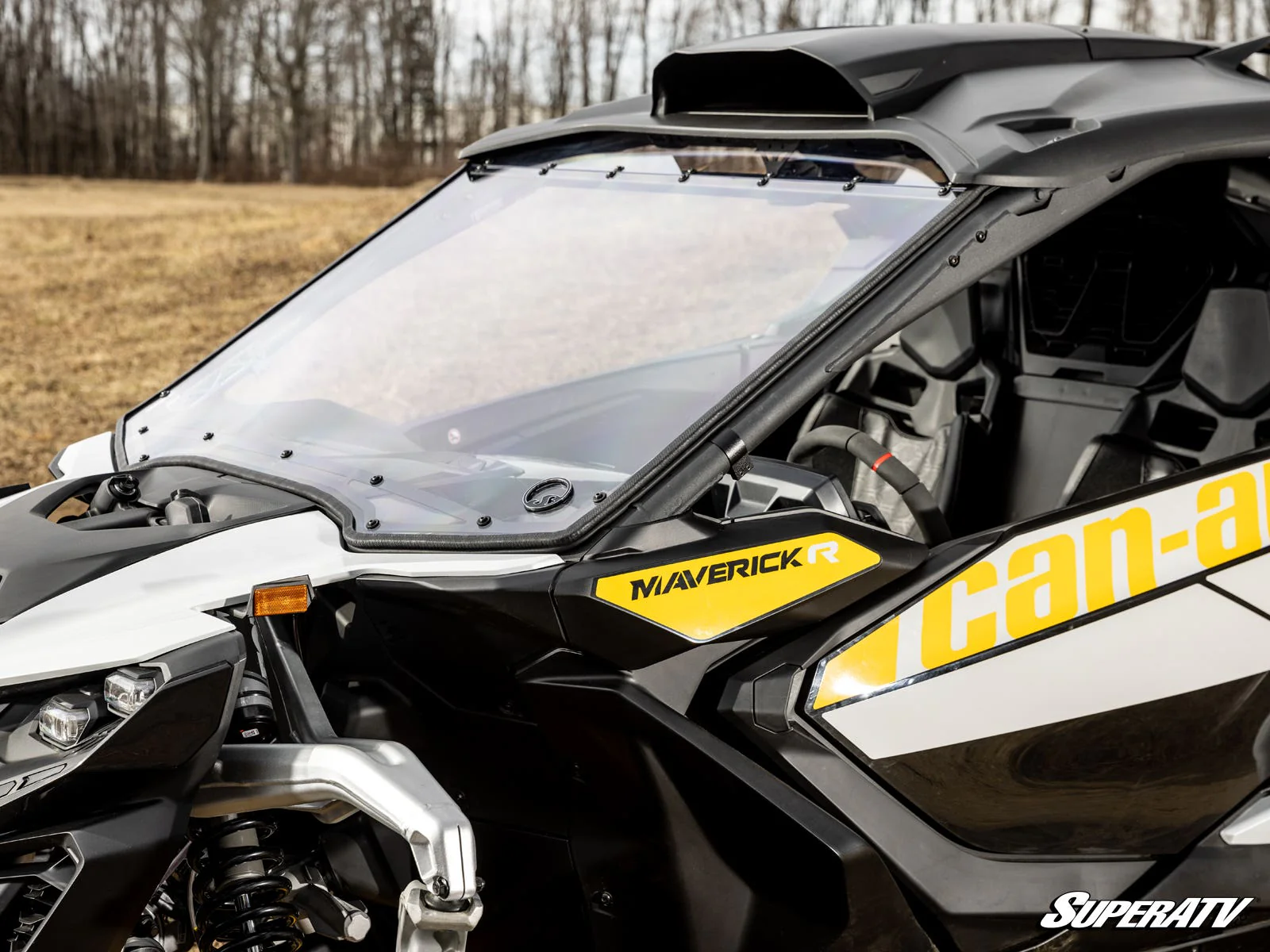 SuperATV Can-Am Maverick R Scratch-Resistant Full Windshield - Maximum Protection + Impact Resistance (2024+) - Image 5