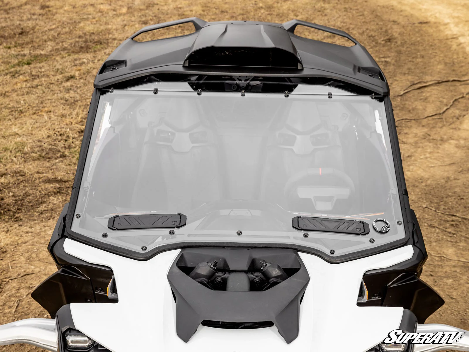 SuperATV Can-Am Maverick R Windshield - Impact-Resistant + Adjustable Airflow (2024+) - Image 5