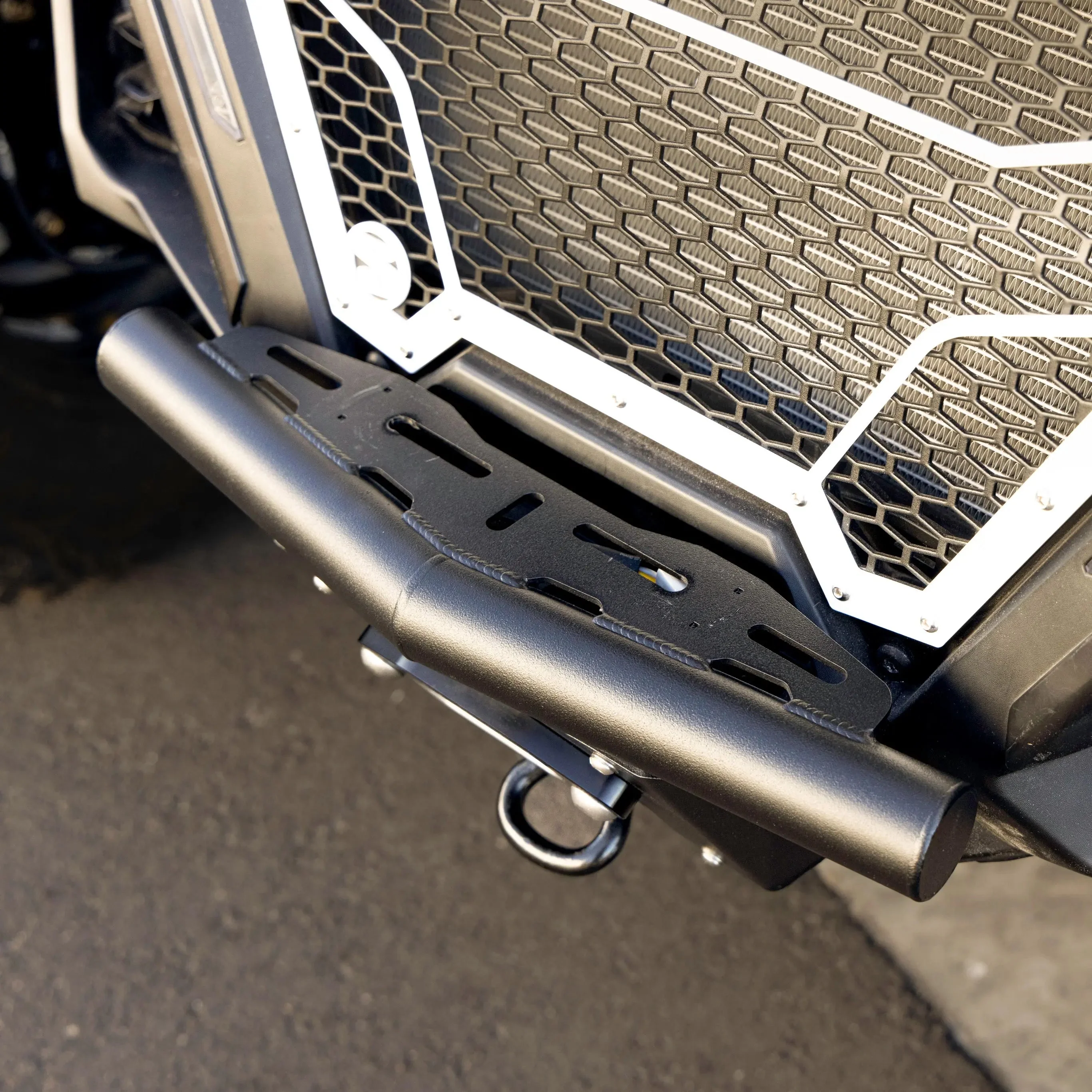 SDR Motorsports Single Tube Front Bumper with Winch Skid Plate for Can-Am Maverick R - Image 4